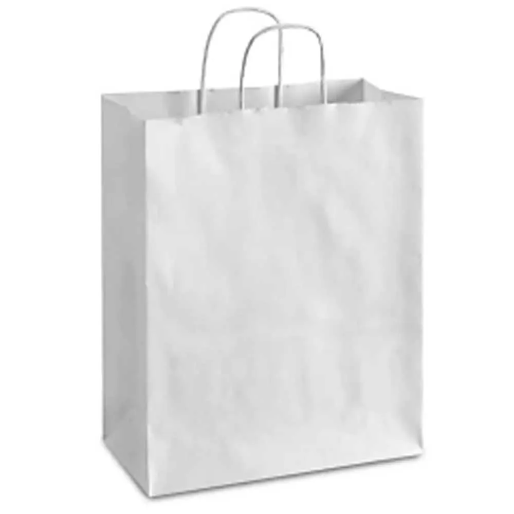 16 '' x 6 '' x 12 '' White Paper Bags 250/case