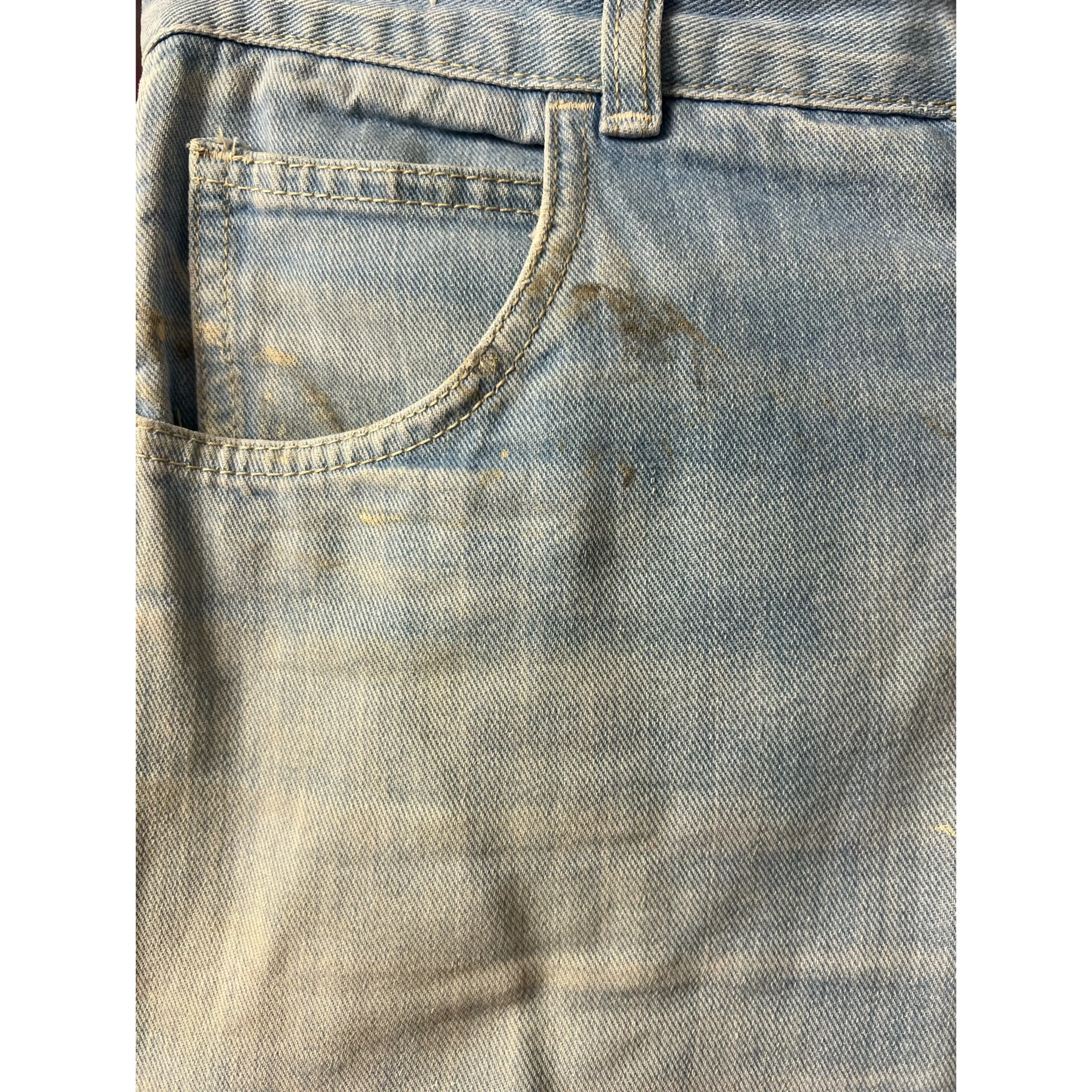 1970s worn-in flare jeans blue