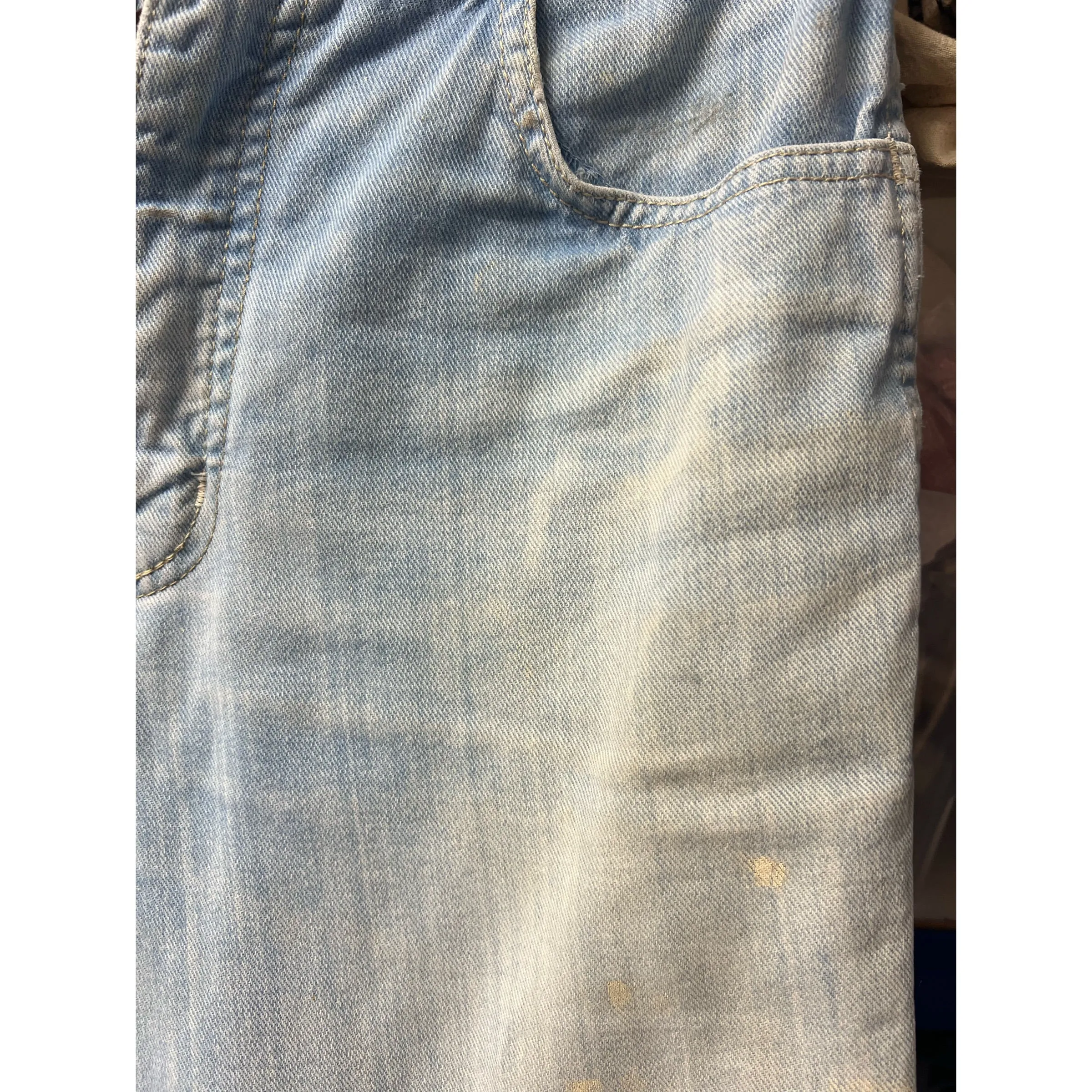 1970s worn-in flare jeans blue