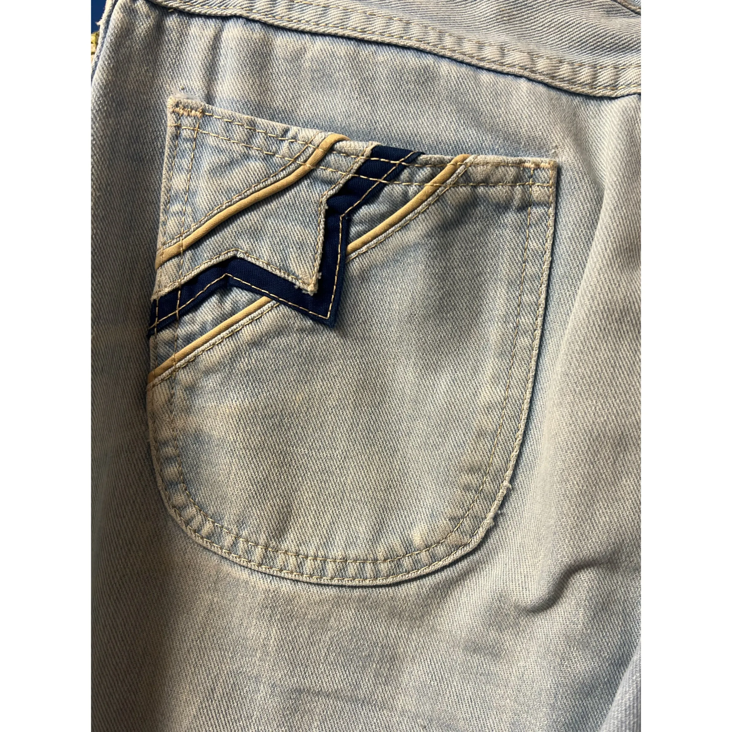 1970s worn-in flare jeans blue