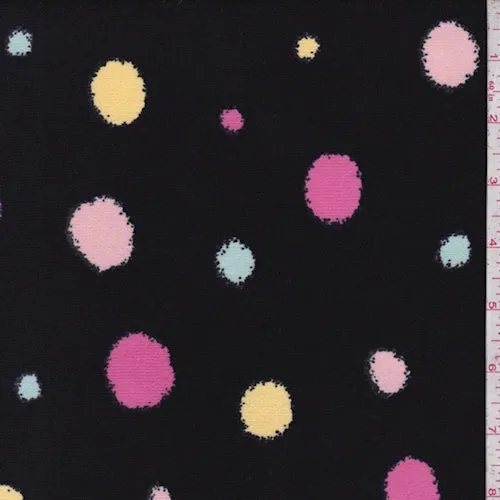 2 3/4 YD PC-Black Multi Splatter Dot  Jersey Sweater Knit Fabric