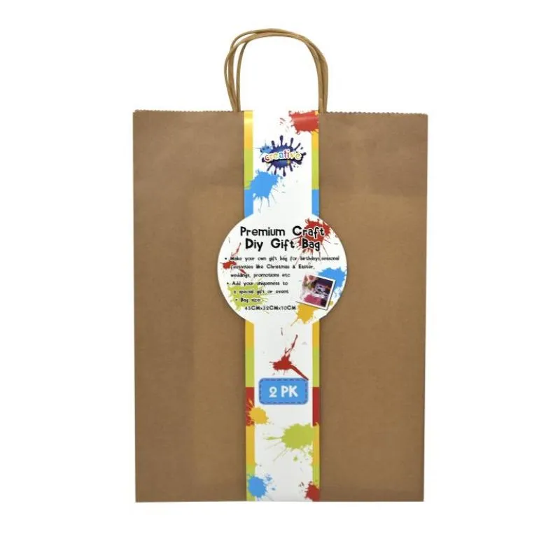 2 Pack Craft DIY Gift Bags - 45cm x 32cm x 10cm