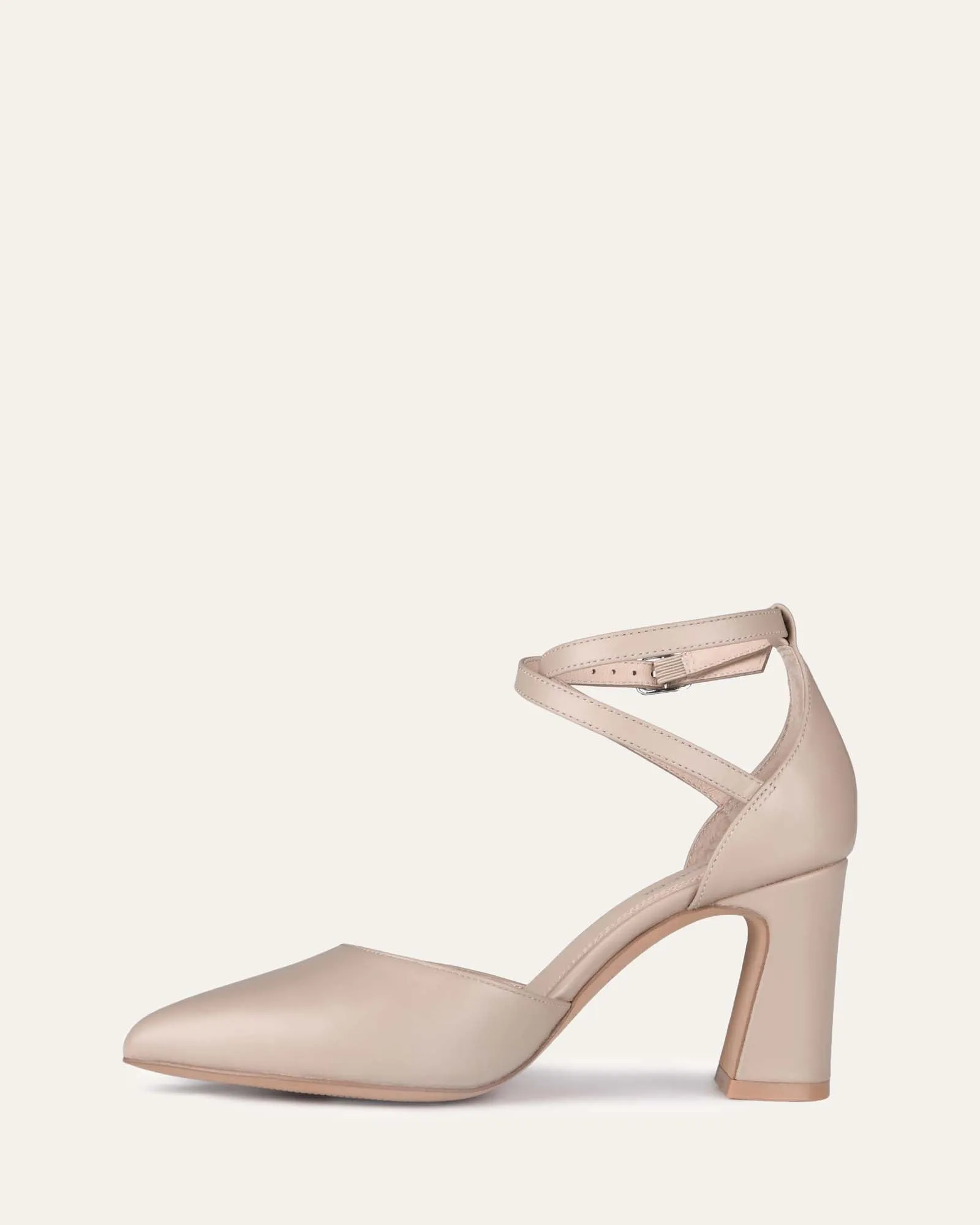 ALMA MID HEELS BEIGE LEATHER