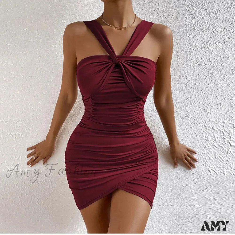 Amy Fashion - Sleeveless Bodycon Backless Party Dresses