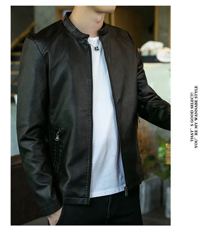 Autumn Trendy Loose Leisure All-Matching Men's Leather Jacket