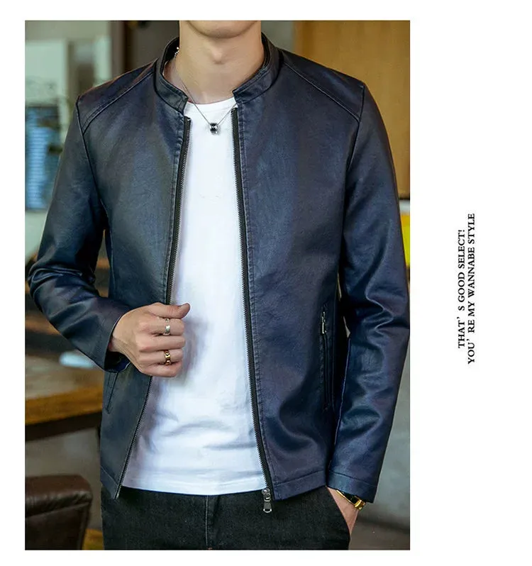 Autumn Trendy Loose Leisure All-Matching Men's Leather Jacket