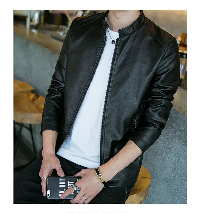 Autumn Trendy Loose Leisure All-Matching Men's Leather Jacket