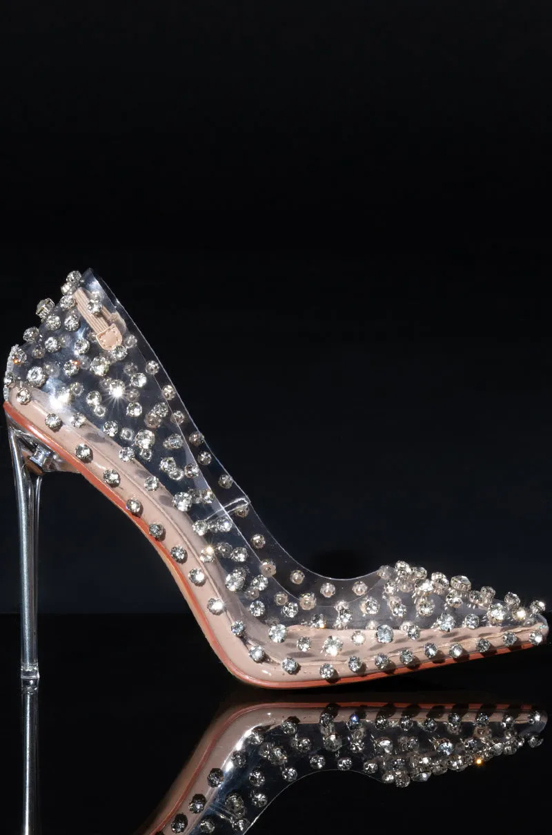 AZALEA WANG LETISHA BLING STILETTO PUMP IN NUDE