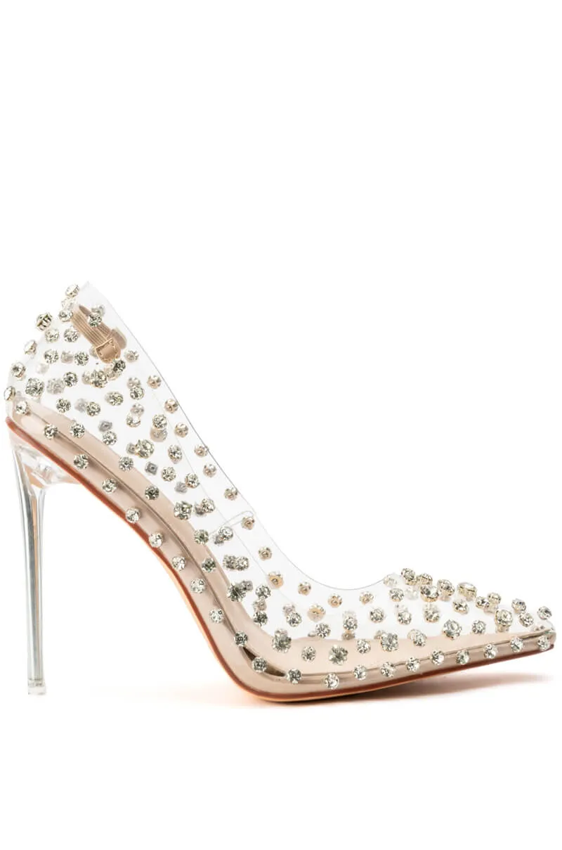 AZALEA WANG LETISHA BLING STILETTO PUMP IN NUDE