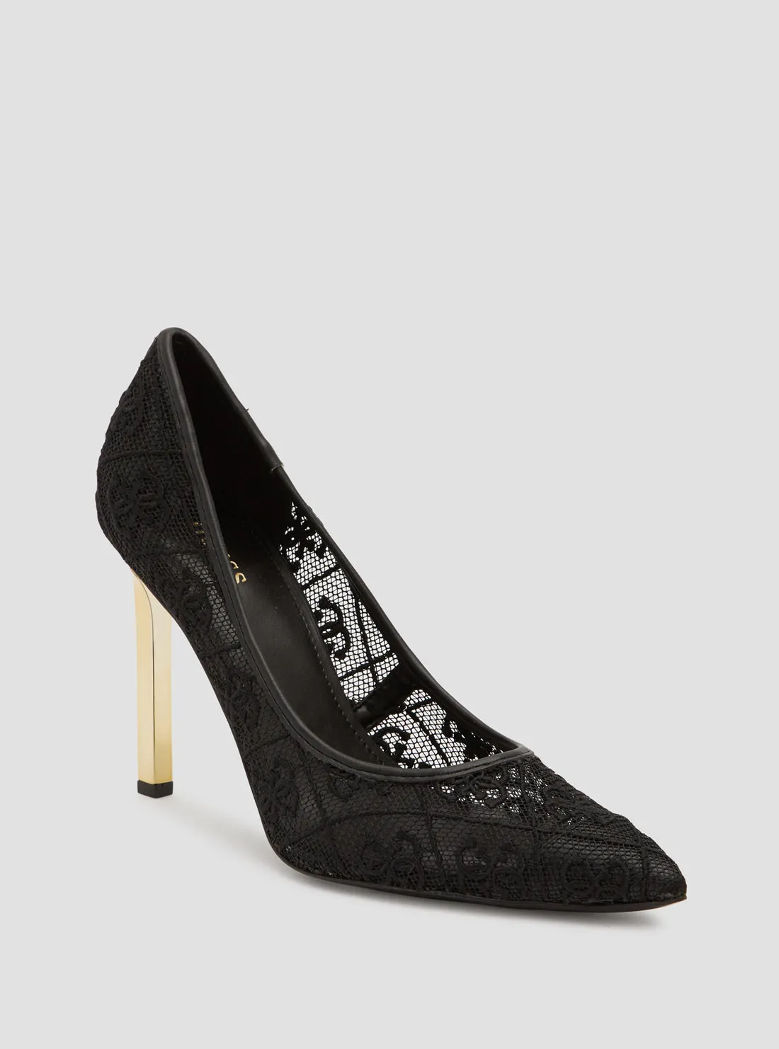 Black Seannay Logo Pumps