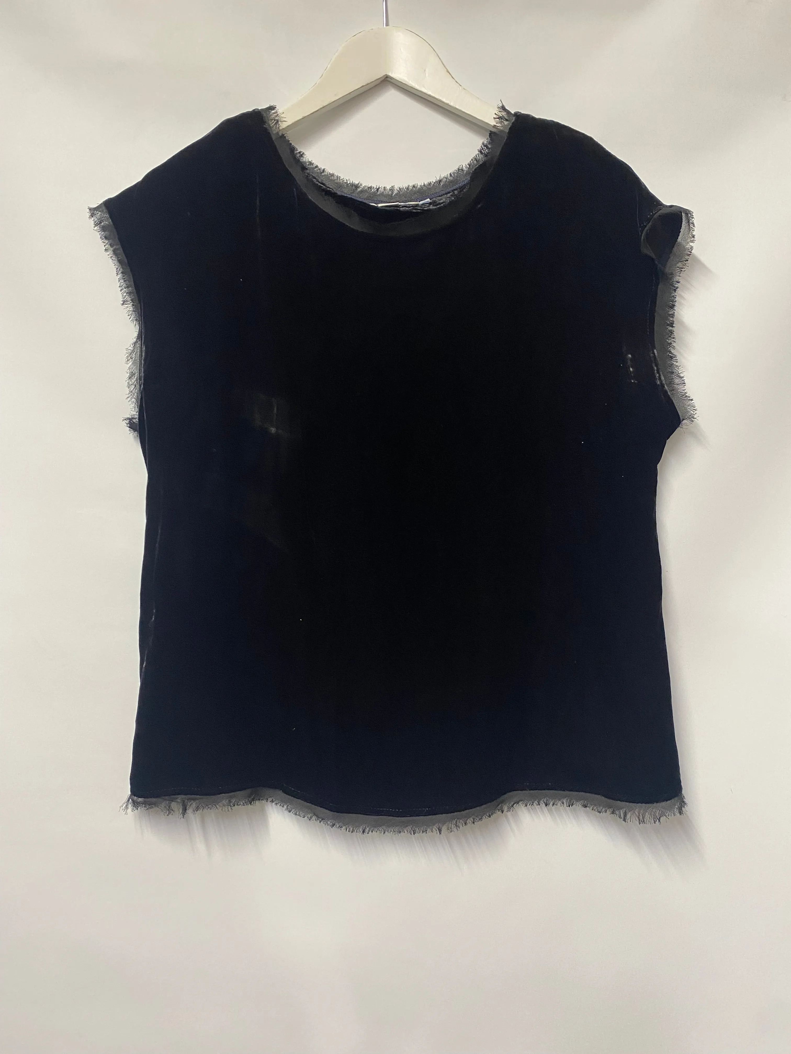 Boden Black Velvet Silk Blend Sleeveless Top 12