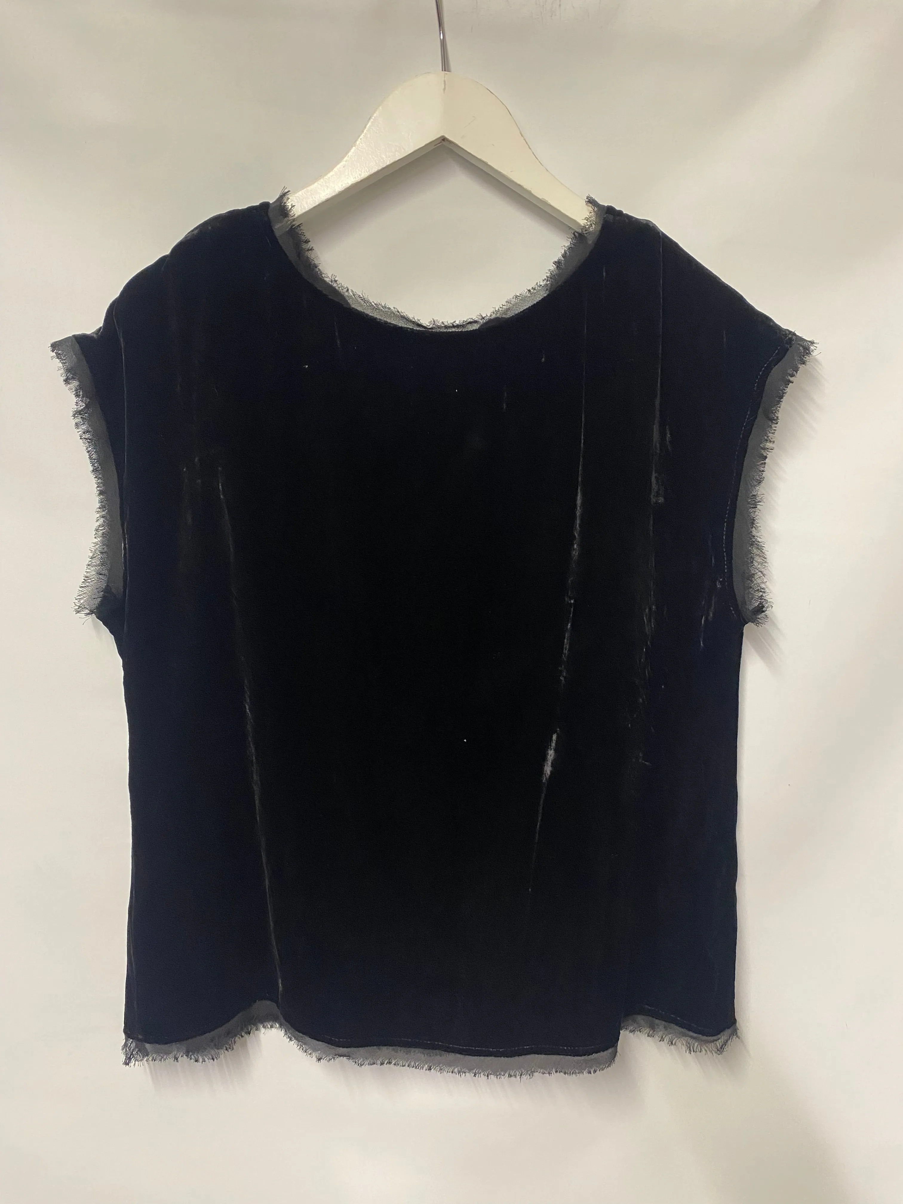 Boden Black Velvet Silk Blend Sleeveless Top 12