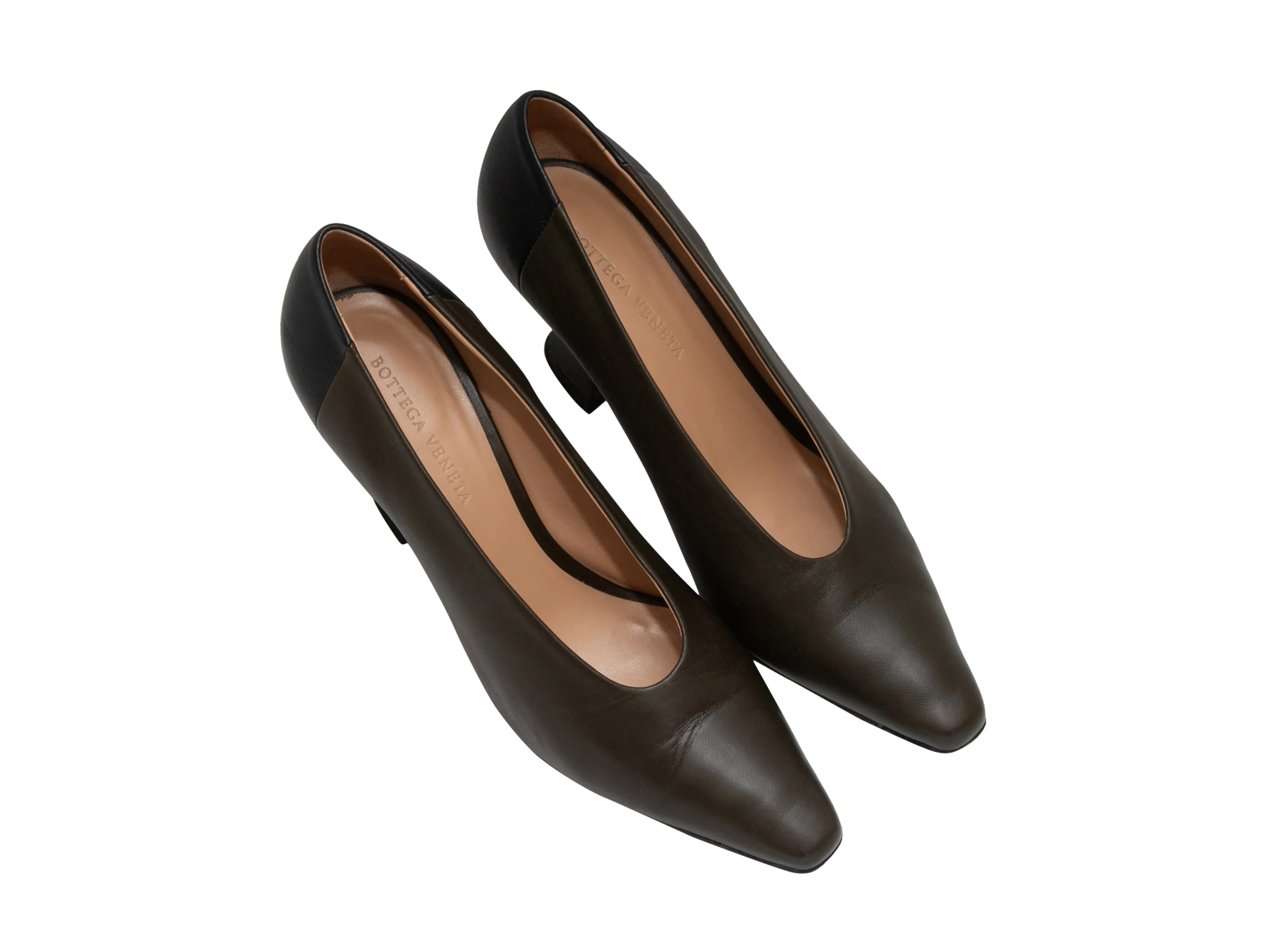 Brown & Black Bottega Veneta Pointed-Toe Pumps Size 39