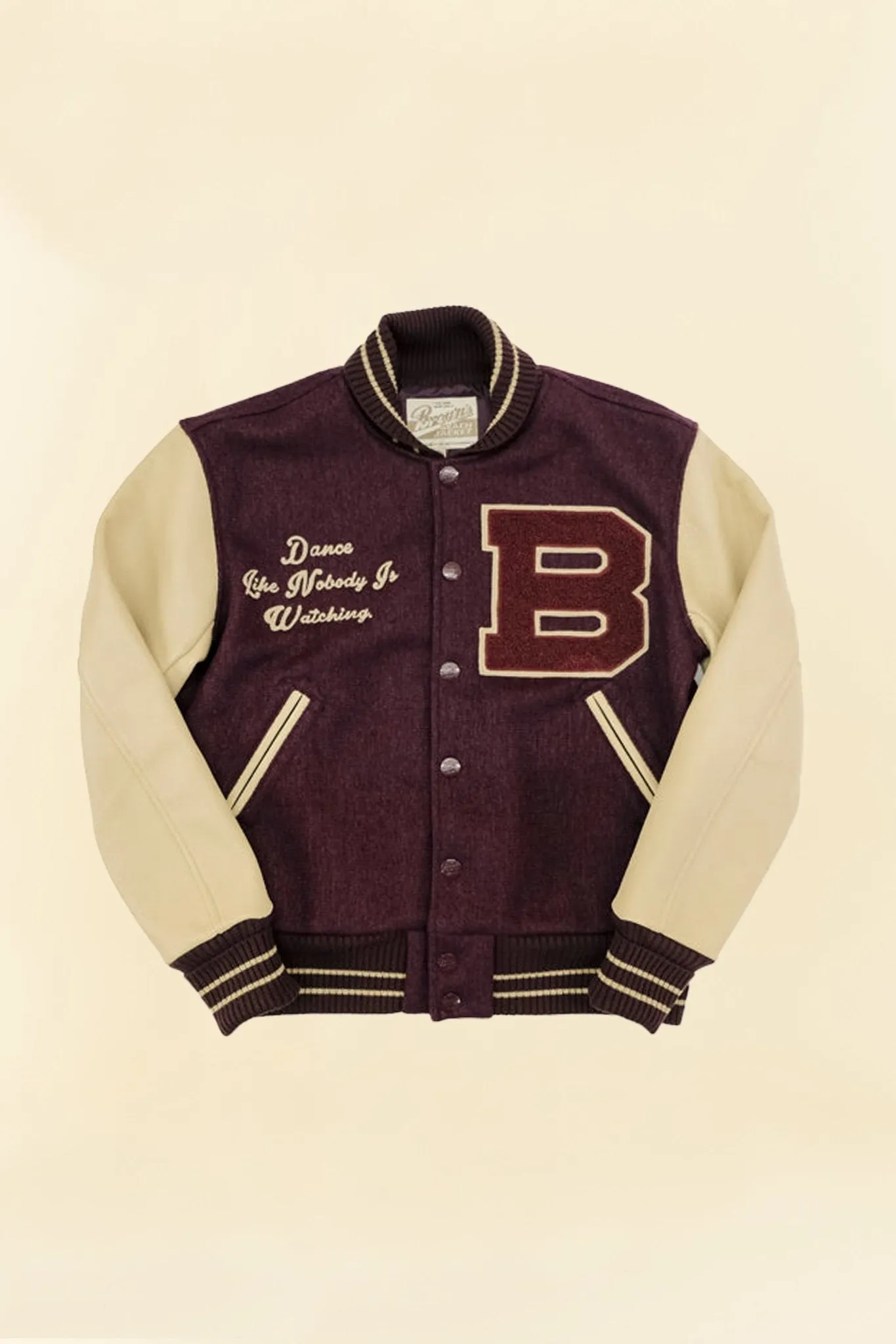 Brown's Beach Varsity Jacket - Burgundy