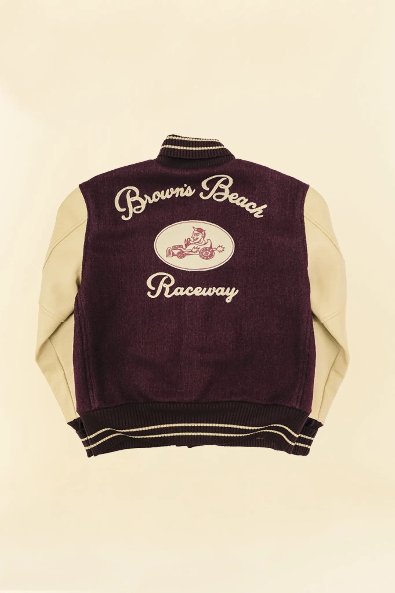 Brown's Beach Varsity Jacket - Burgundy