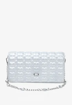 Choice Metallic Quilted Cross Body Bag Silver