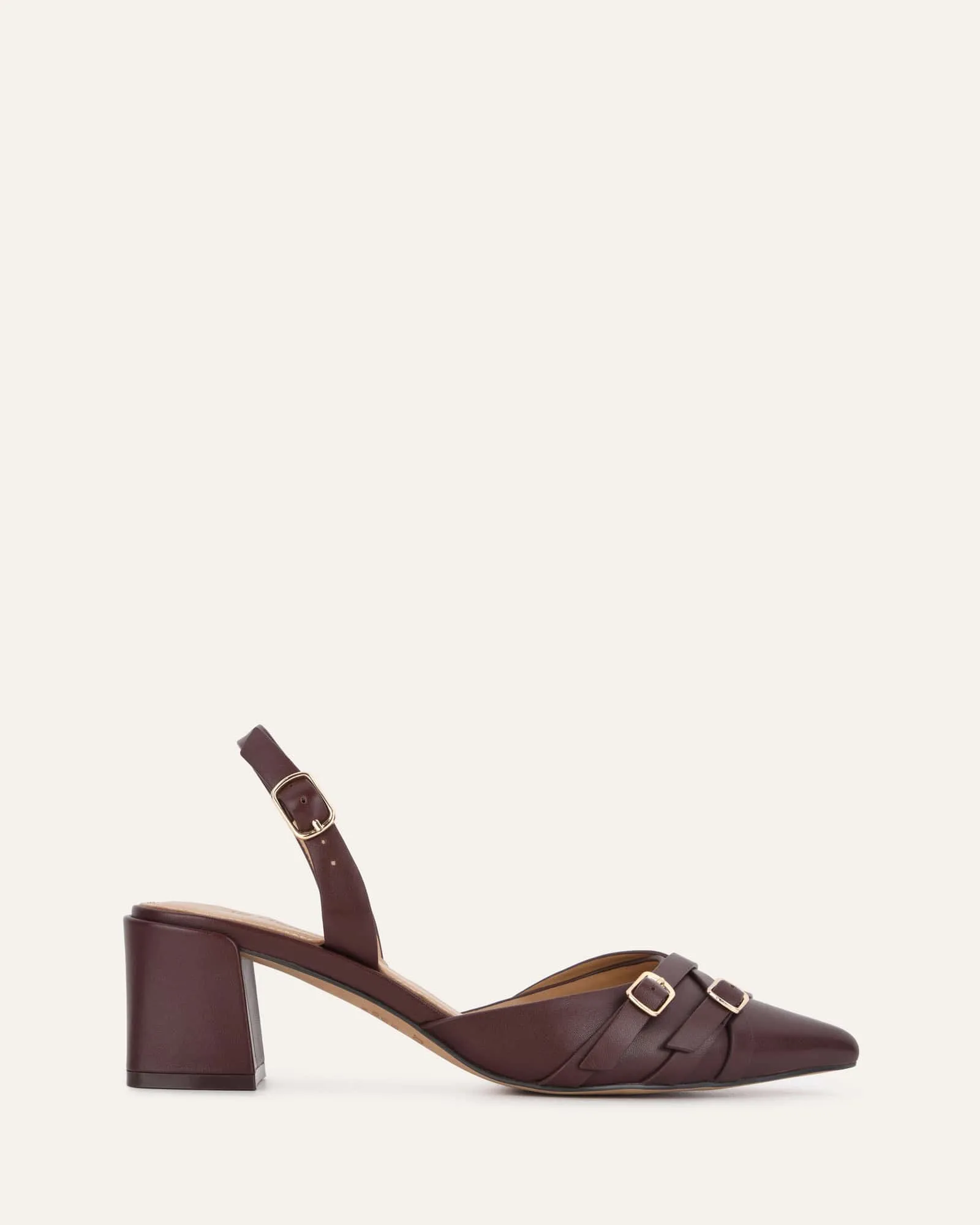 COBY LOW HEELS COCOA BROWN LEATHER