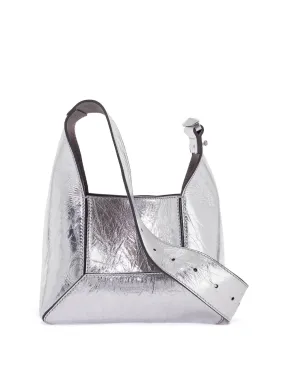 Diamond Metallic Leather Hobo Bag