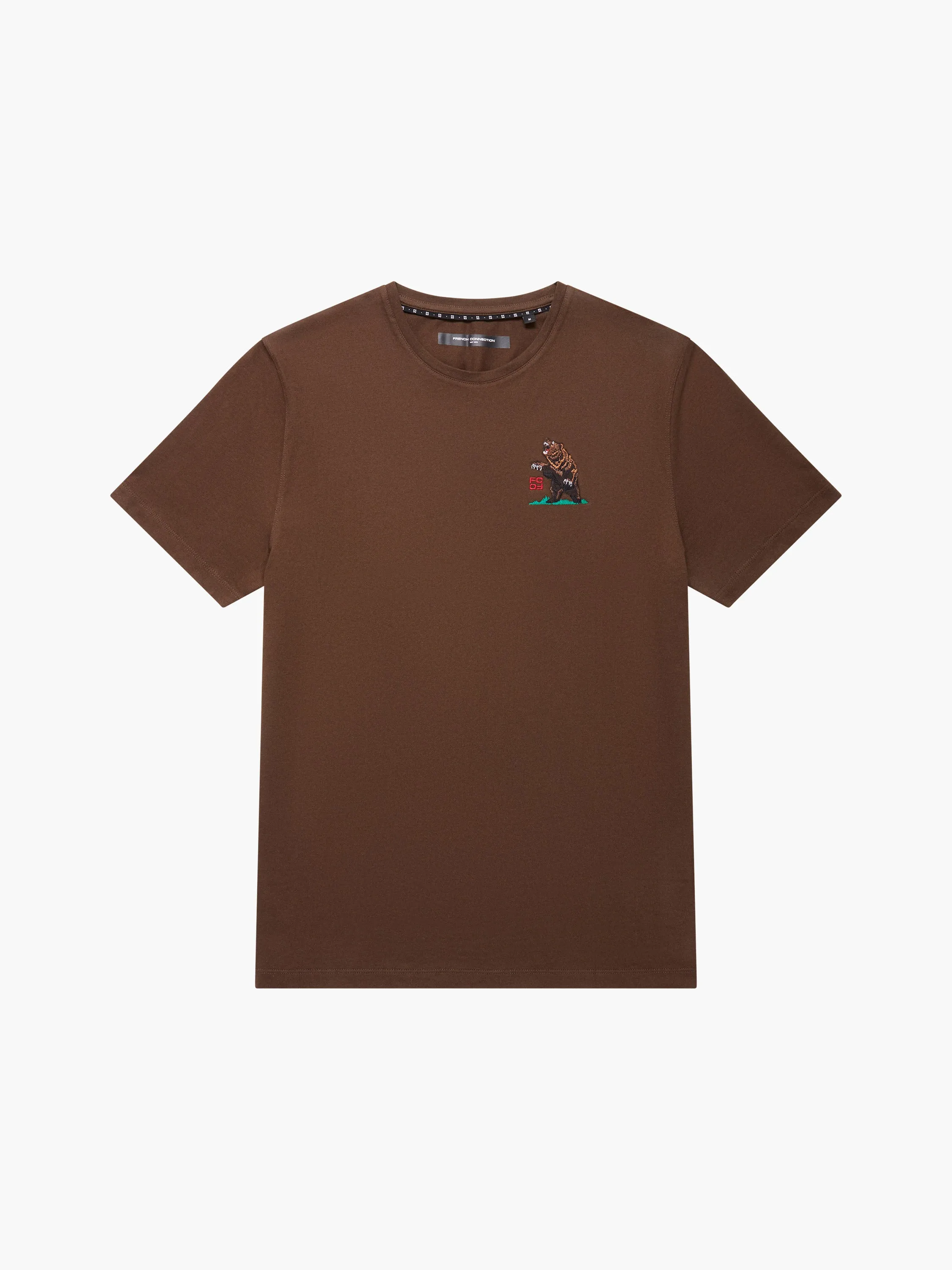 Embroidered Bear Organic Graphic T-Shirt