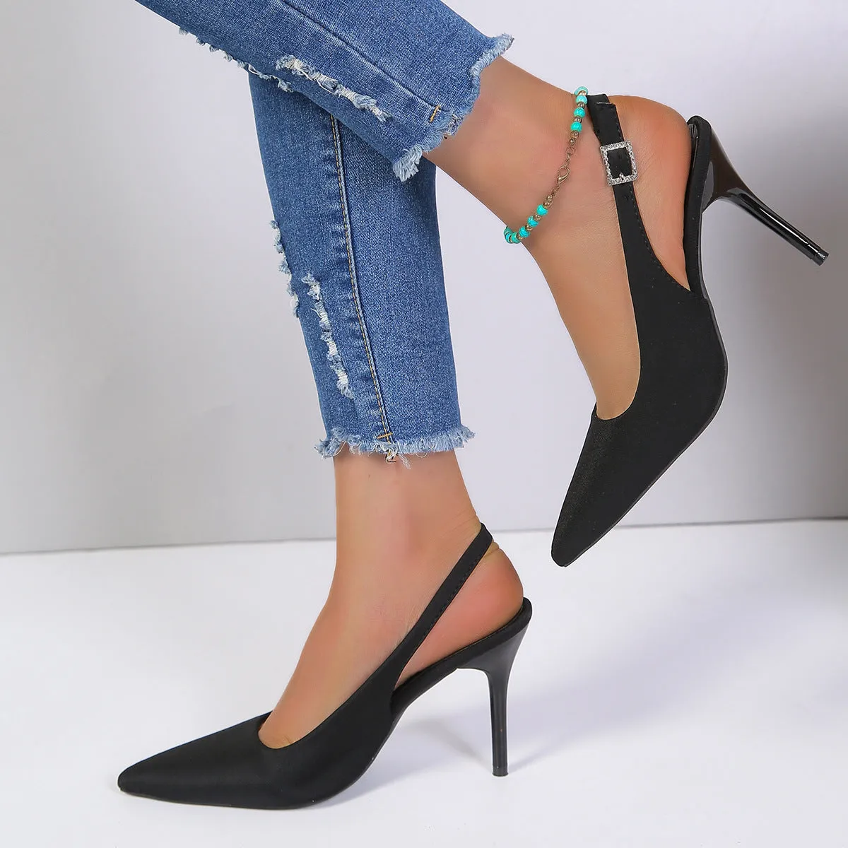 Fashion Summer Pointed Toe High Heels Shoes with Buckle