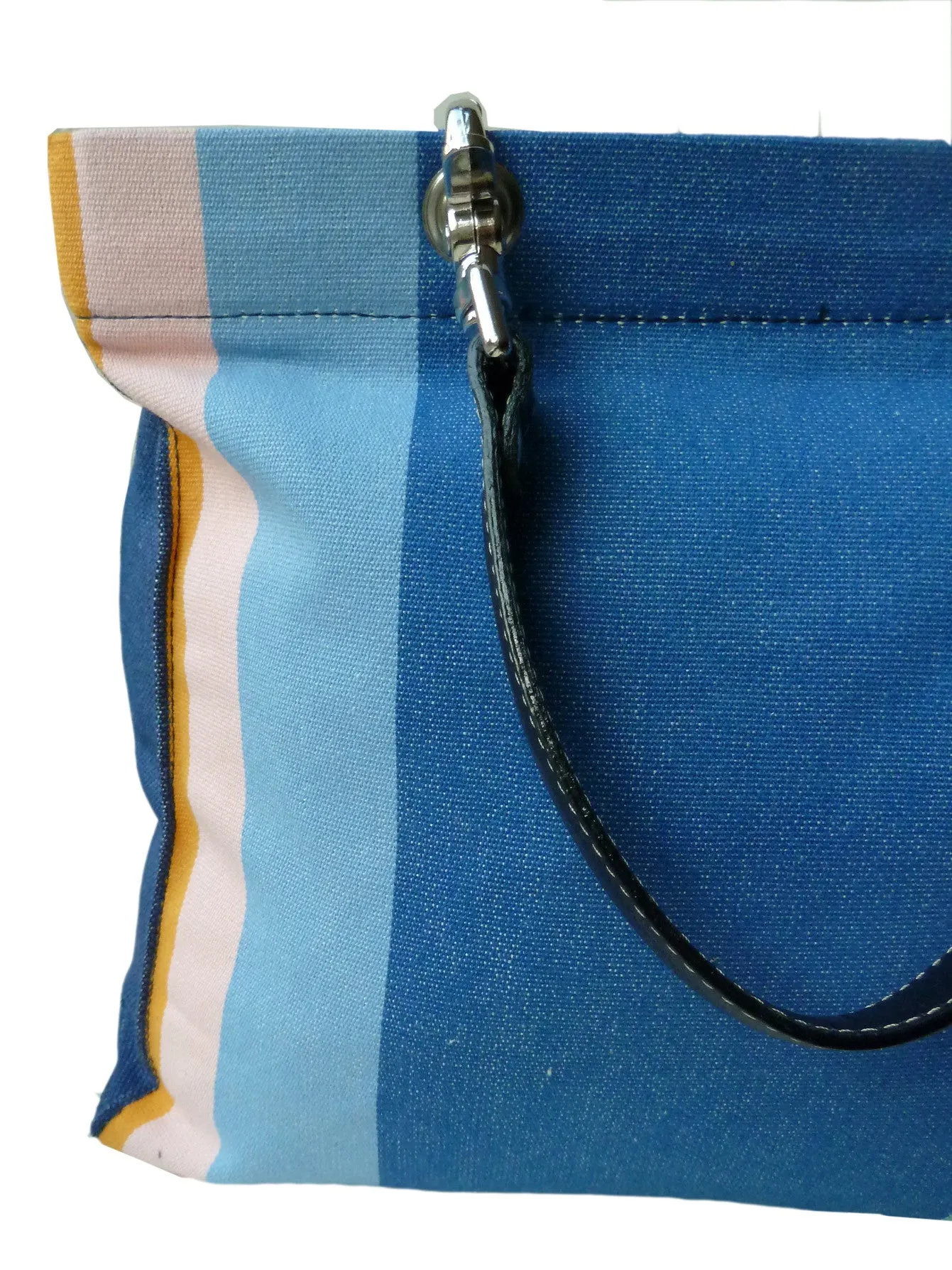 French Cotton Stripe Bags Blue White Color Block