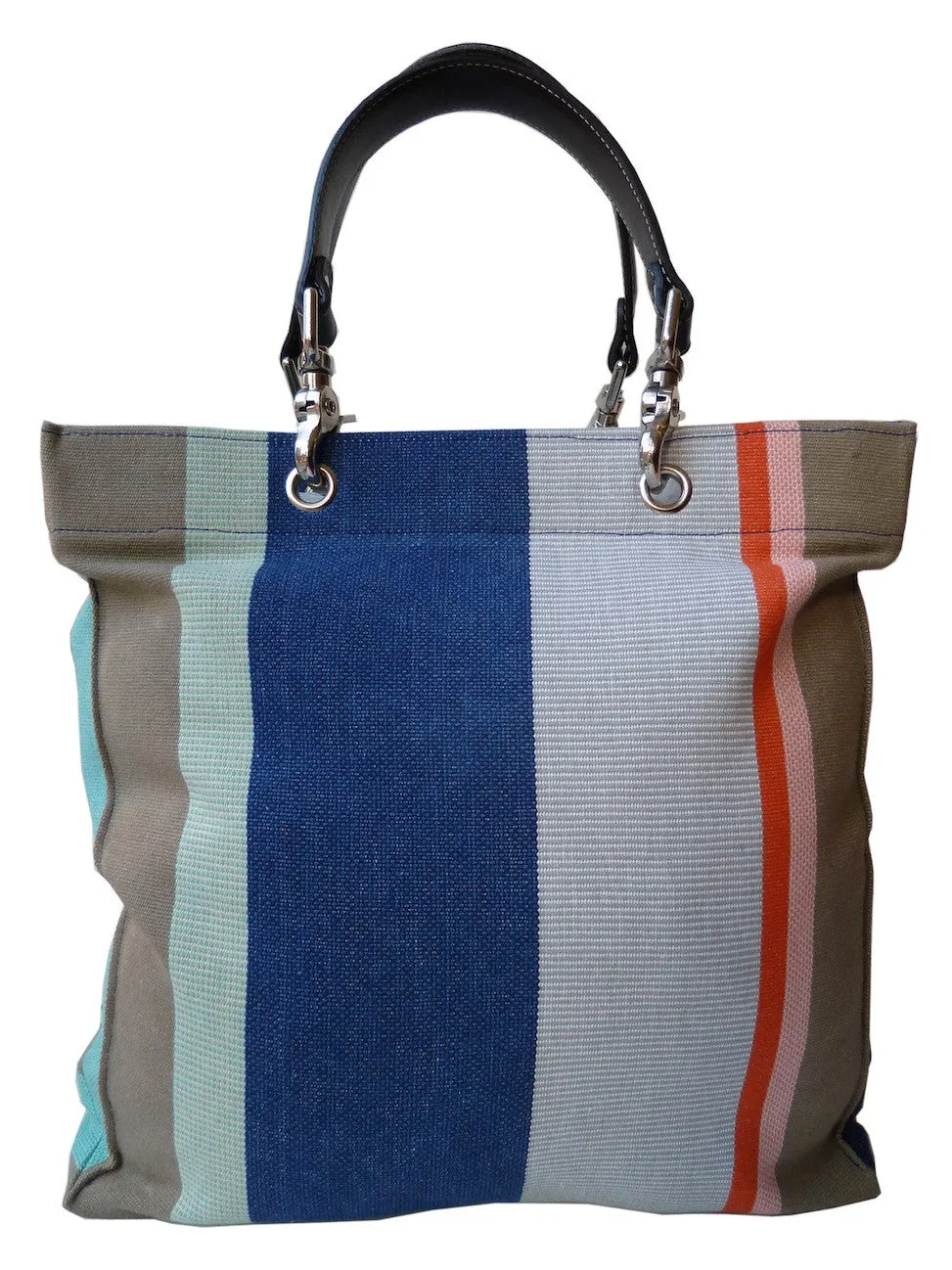 French Cotton Stripe Bags Blue White Color Block