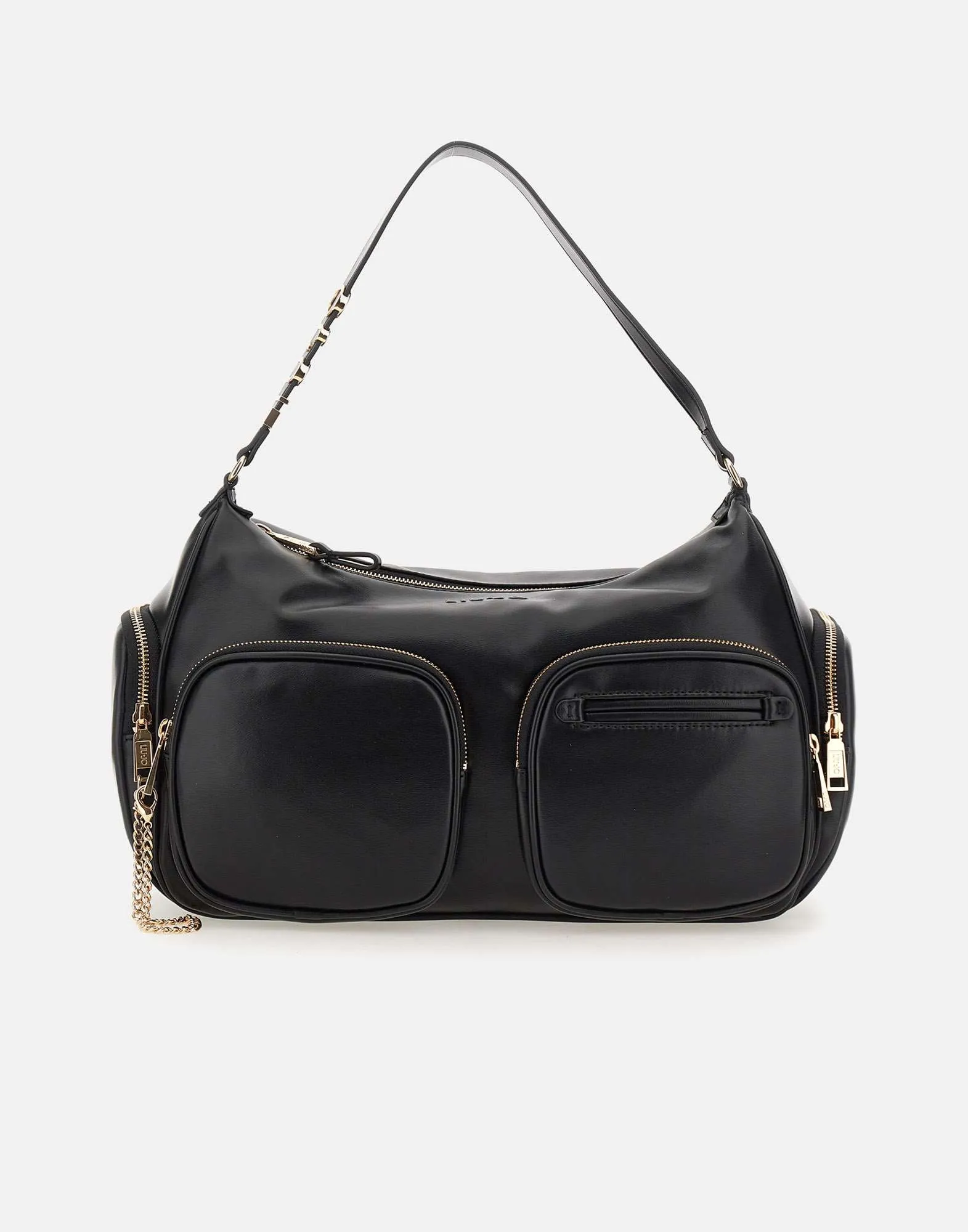 Garima Black Shoulder Bag with Gold Accents