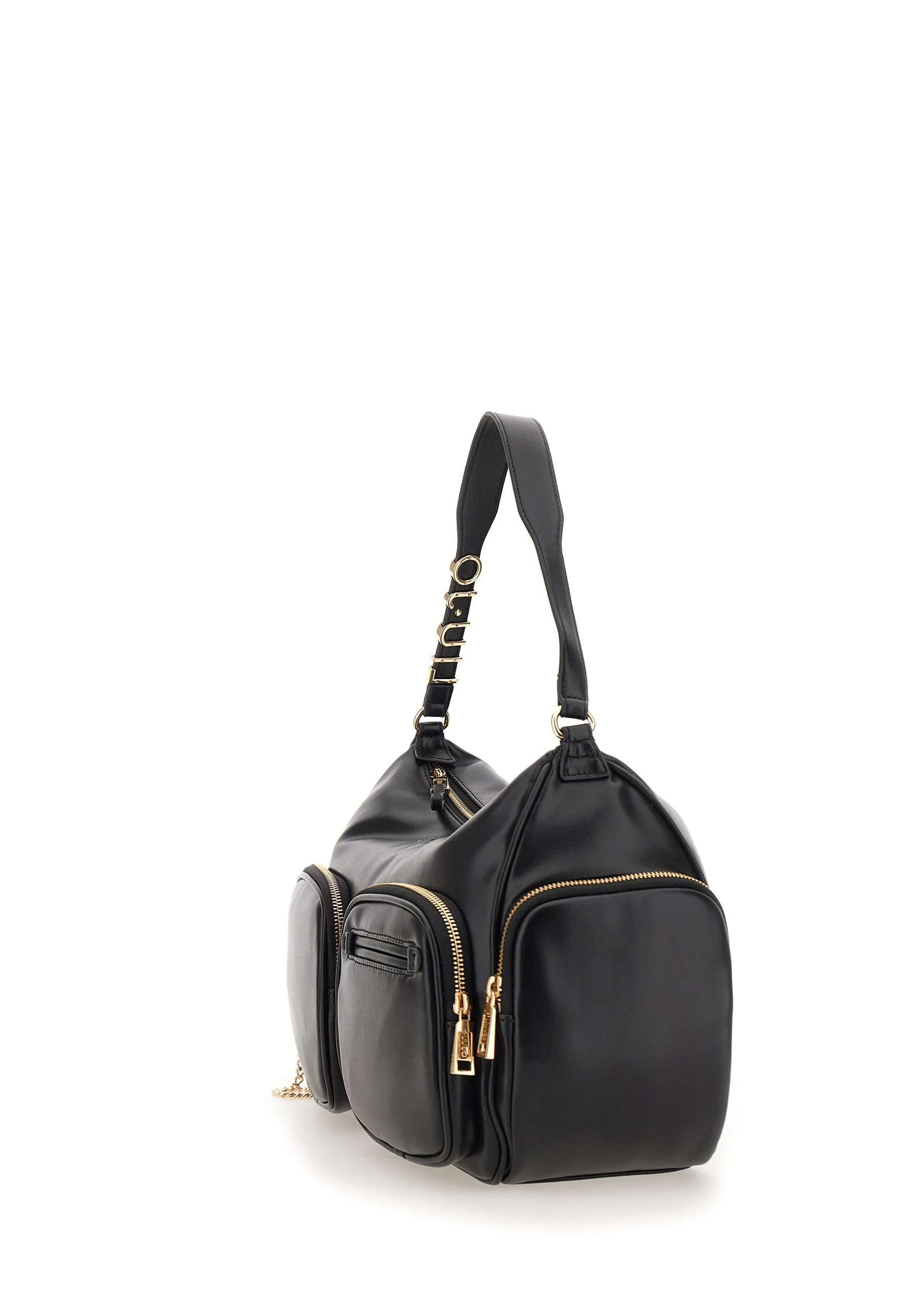 Garima Black Shoulder Bag with Gold Accents