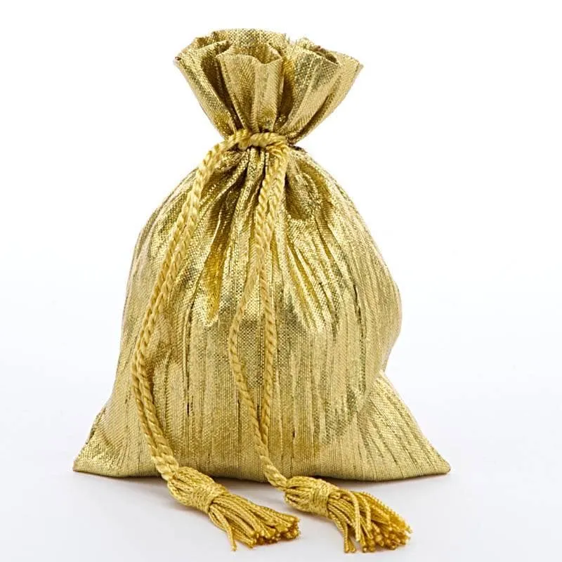 Gift Bags | Holographic Crinkle Fabric w/ Tassle | 3.5" x 5"