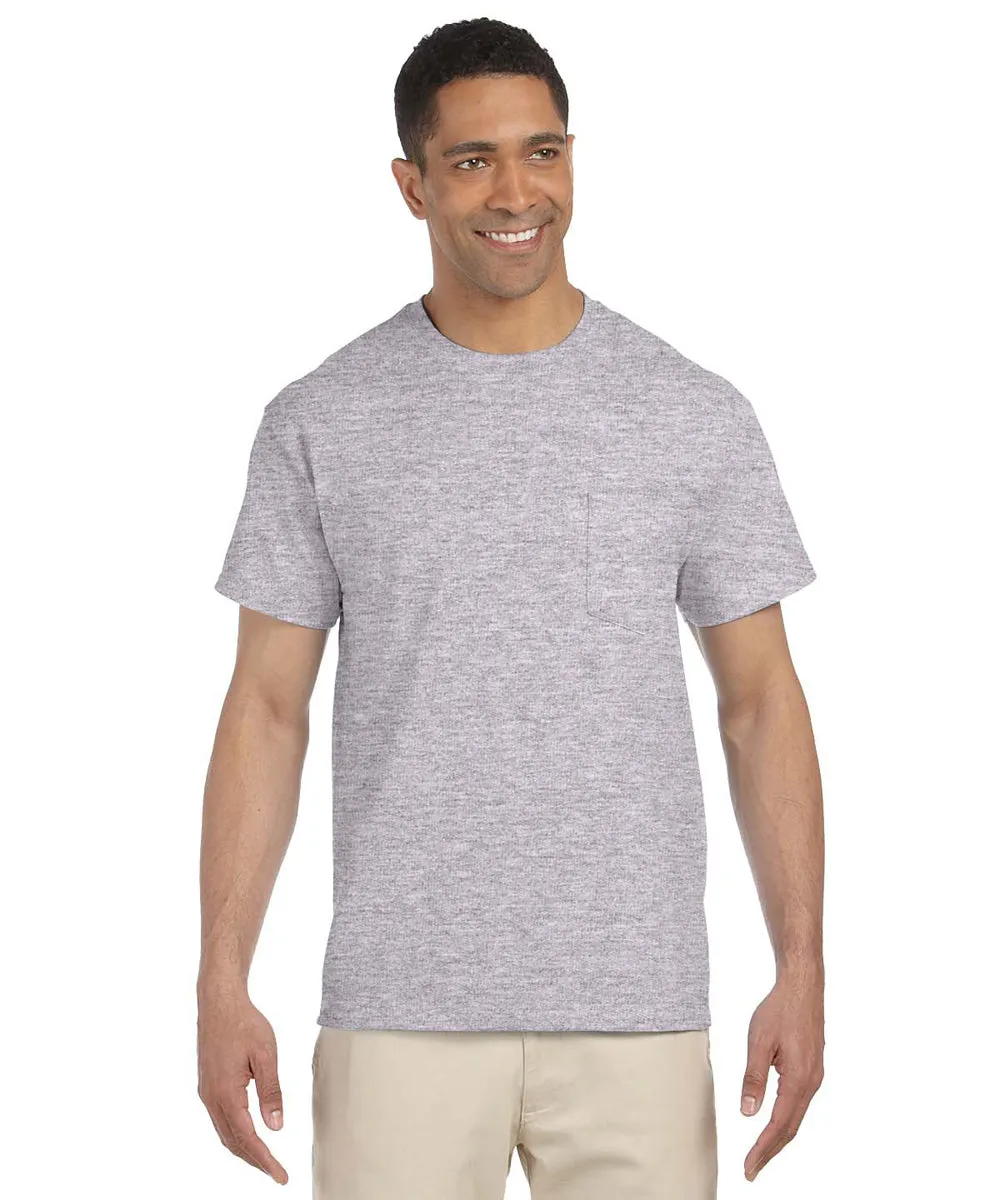 Gildan Short Sleeve Ultra Cotton Pocket T-Shirt - Heather Grey