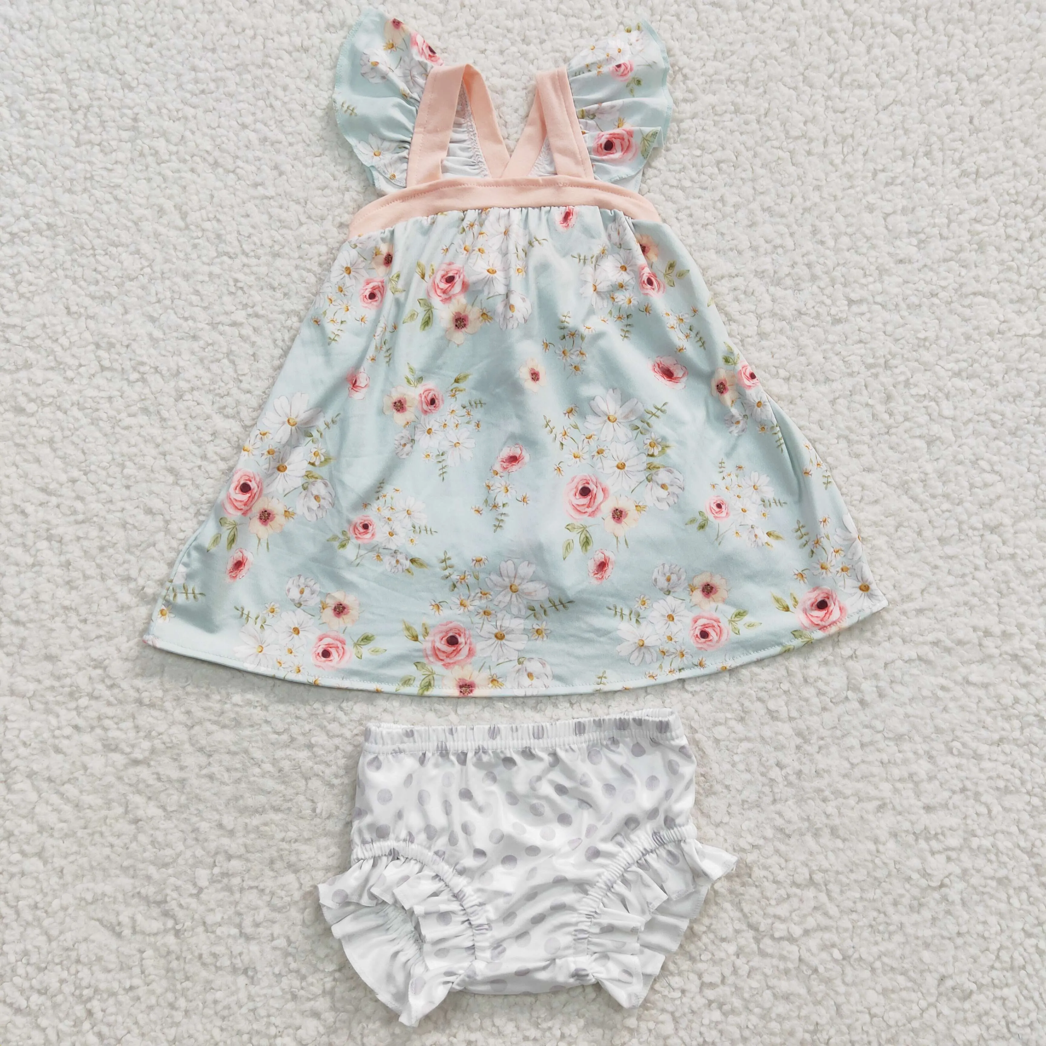 girls floral tops bummies sets GBO0115