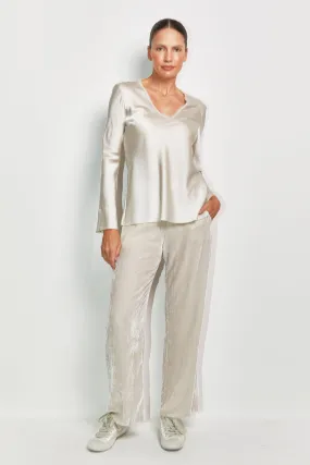 gloss silk satin top