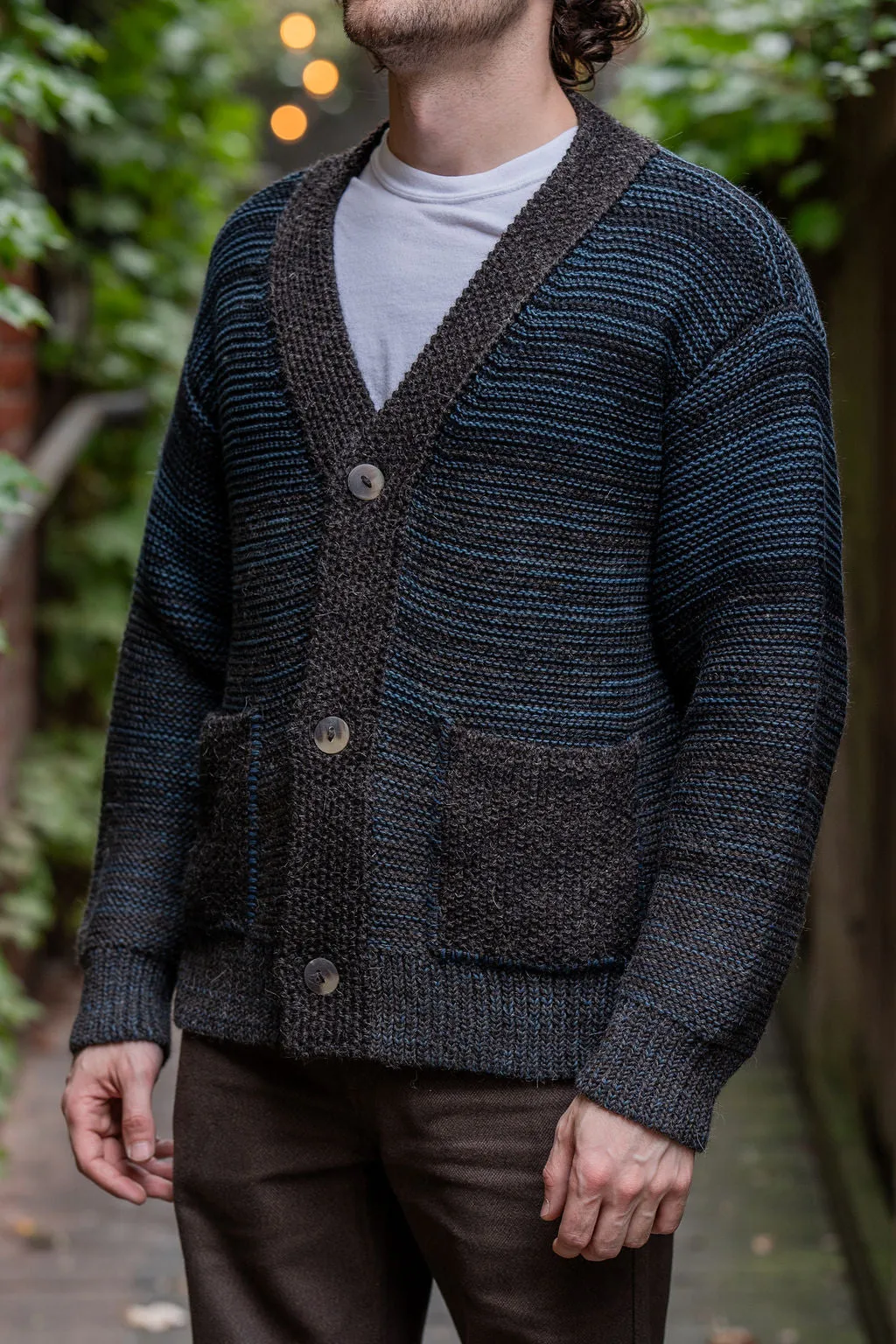 Indi   Ash Ren Cardigan - Black/Dark Indigo