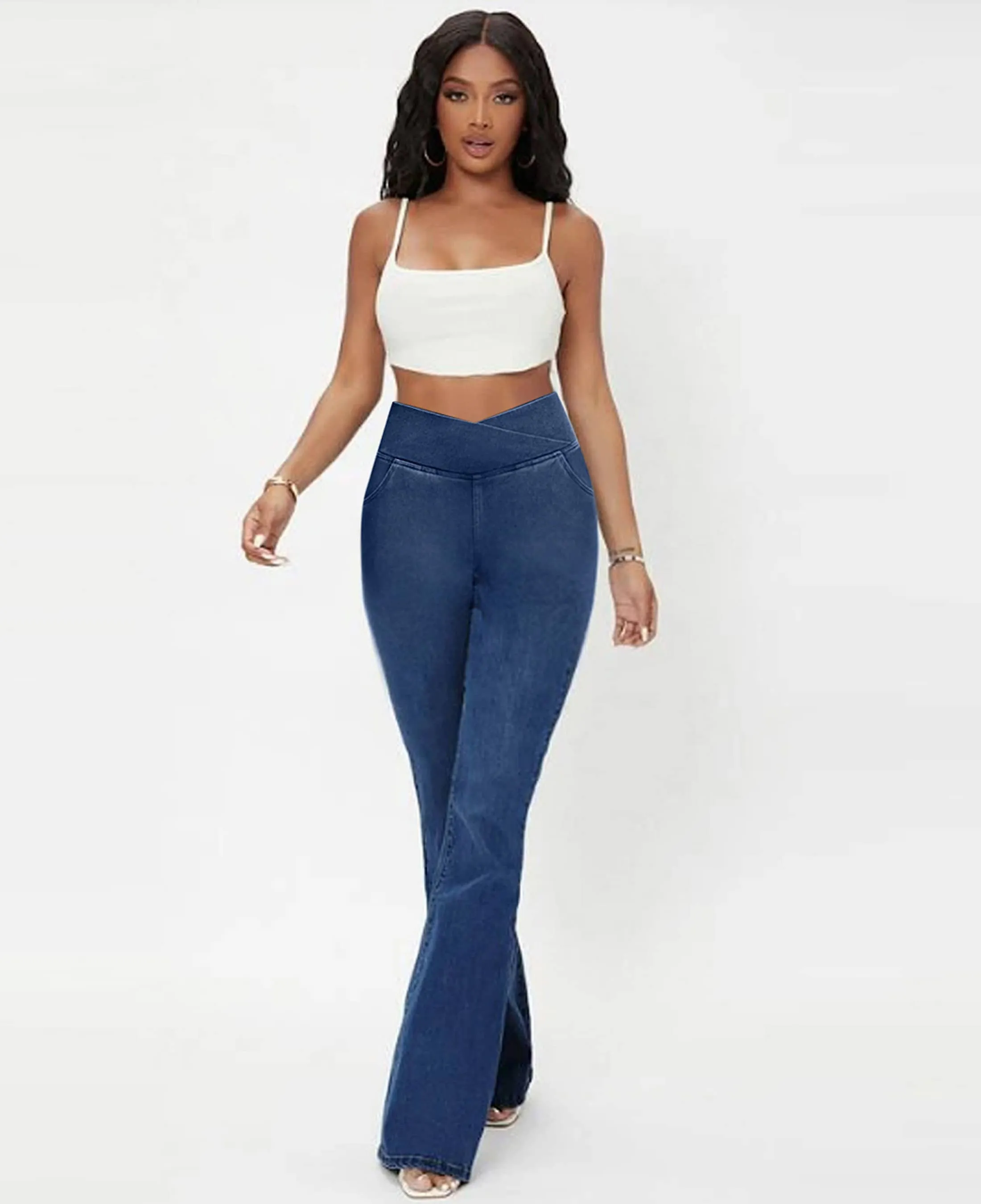 Javiera Jeans | Hoge Taille Uitlopende Jeans