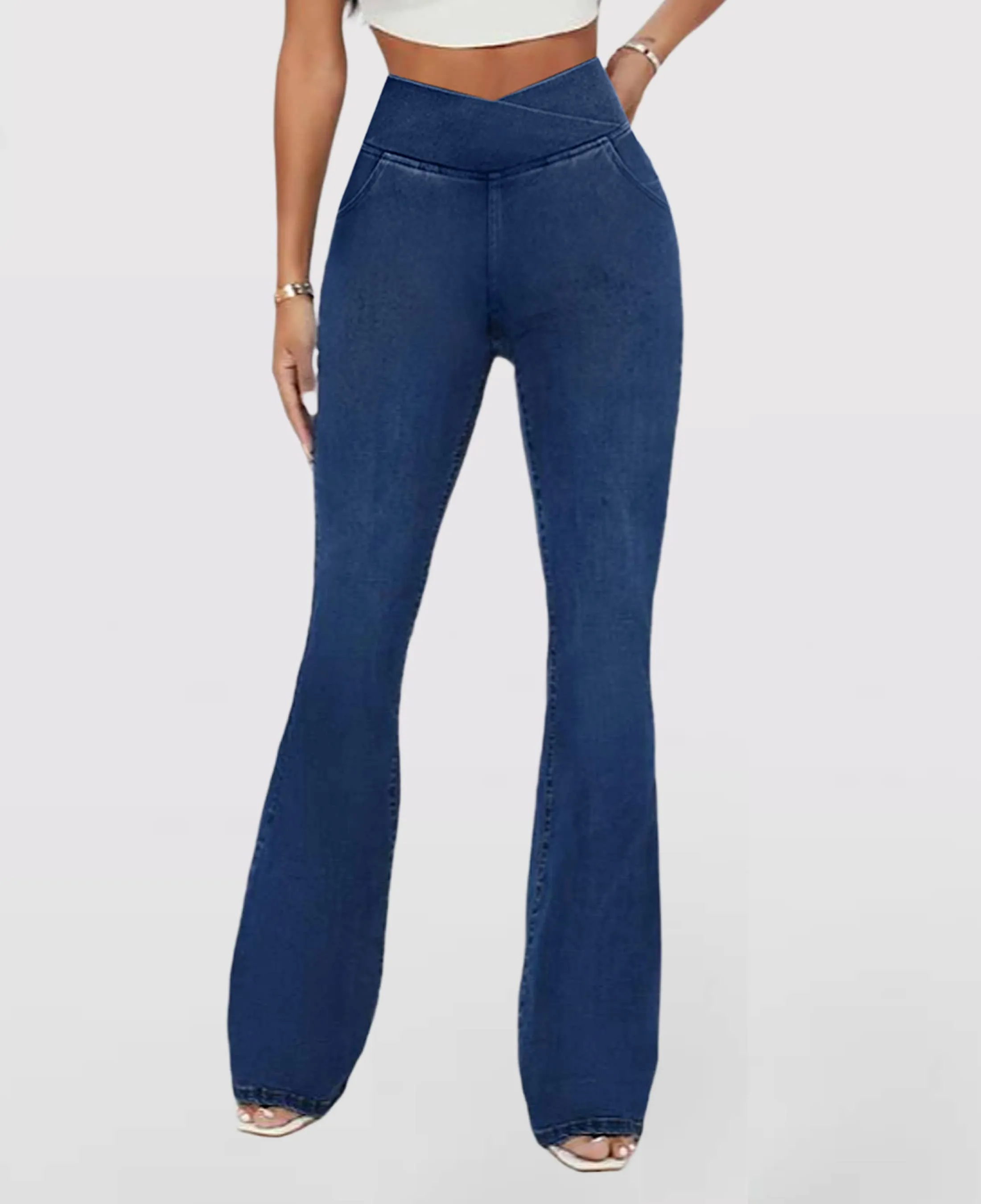 Javiera Jeans | Hoge Taille Uitlopende Jeans