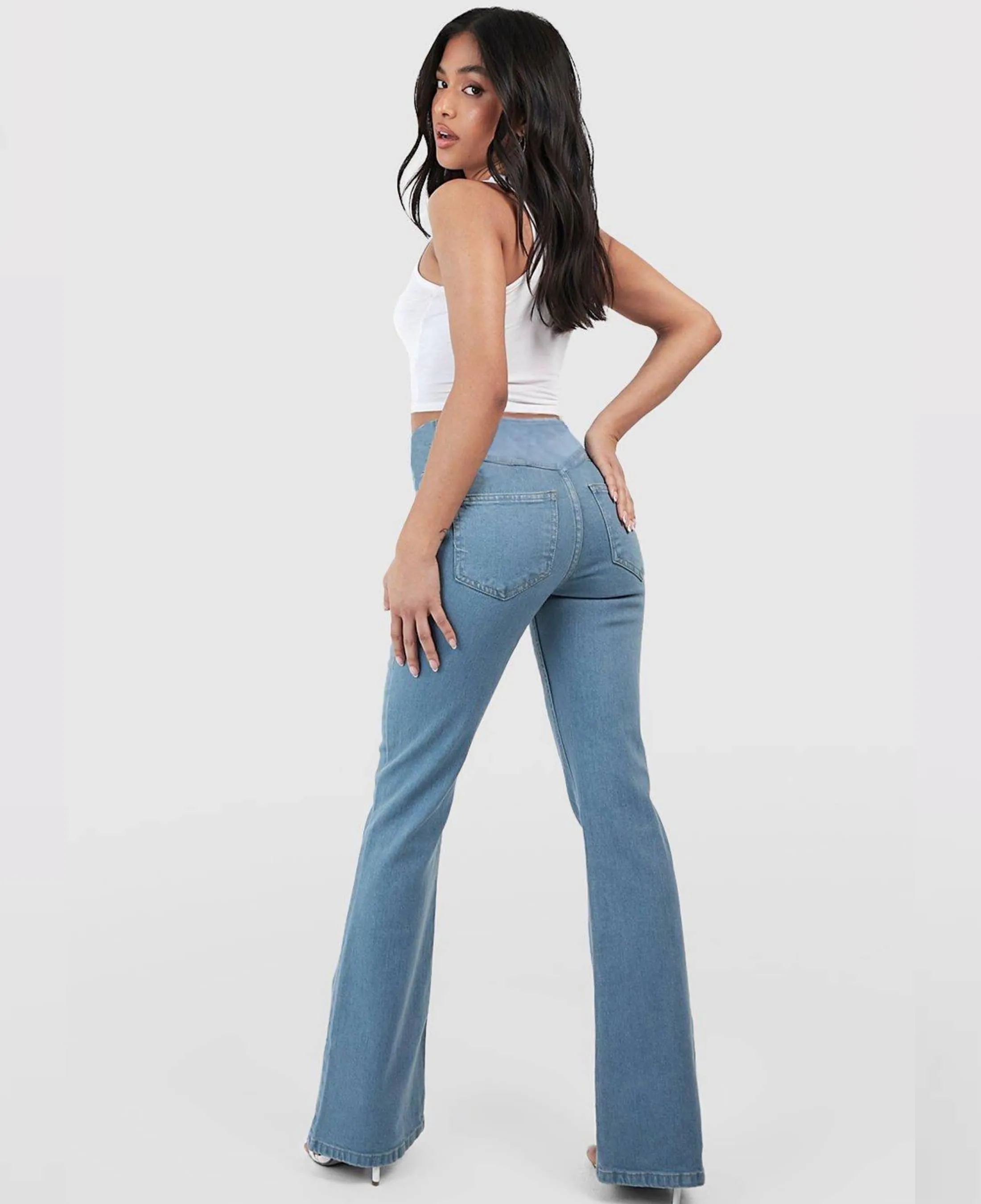 Javiera Jeans | Hoge Taille Uitlopende Jeans