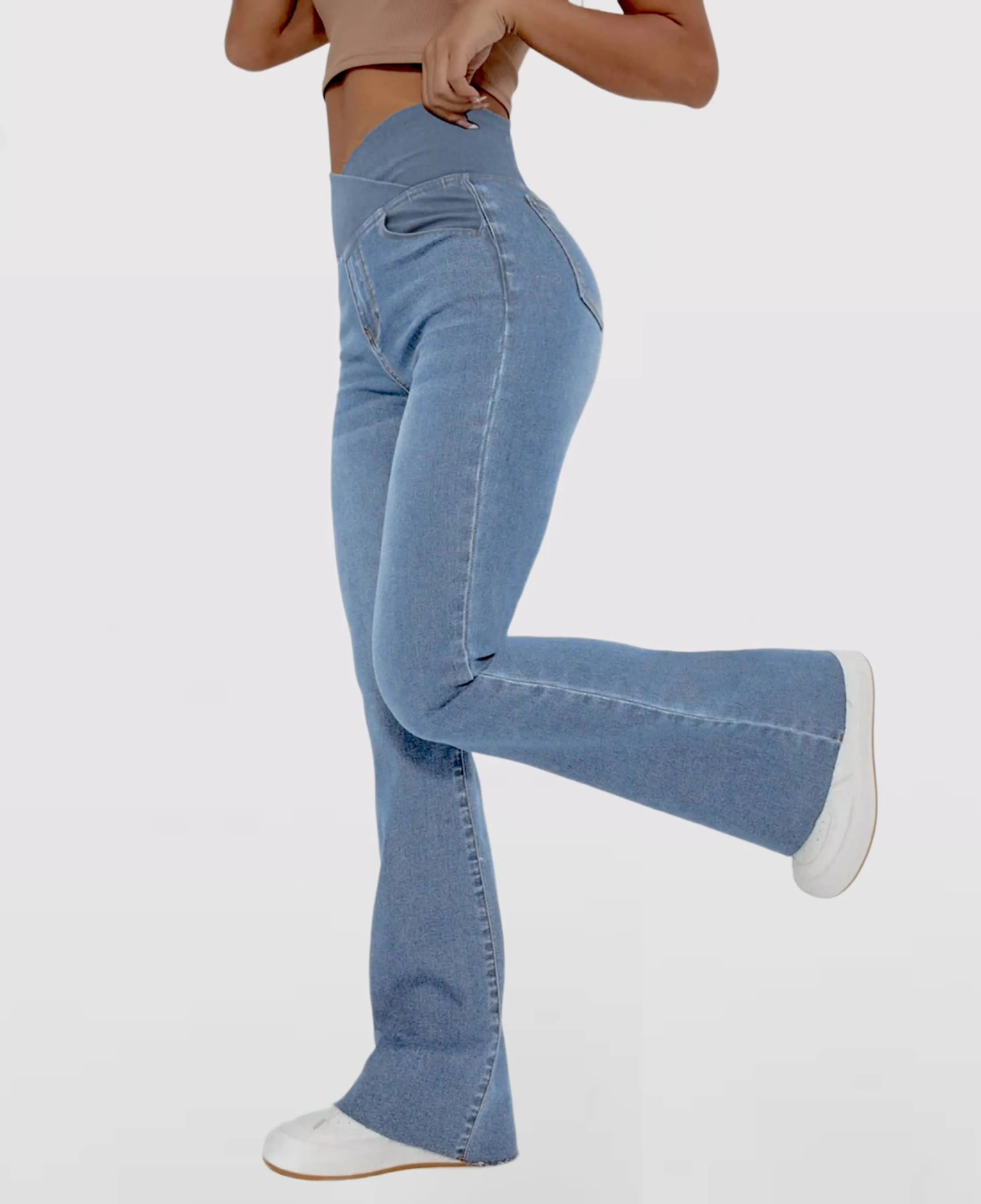 Javiera Jeans | Hoge Taille Uitlopende Jeans