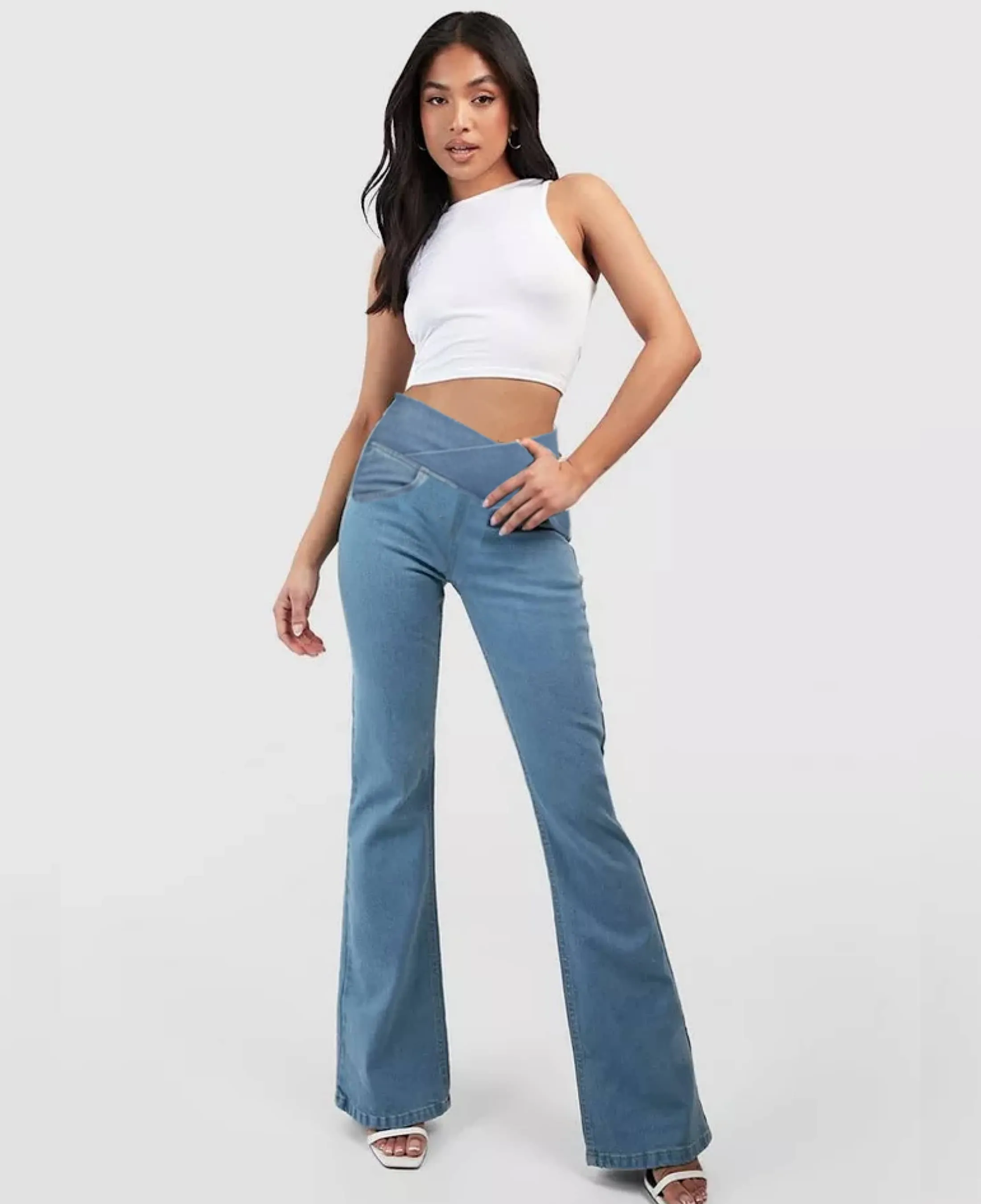 Javiera Jeans | Hoge Taille Uitlopende Jeans