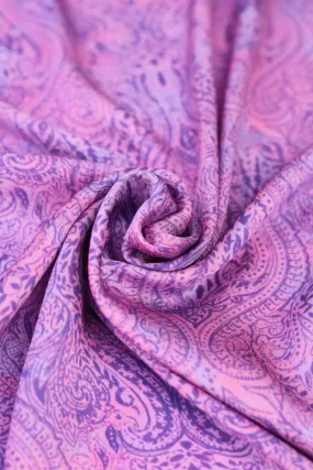 Magenta Purple Traditional Printed Gaji Silk Fabric