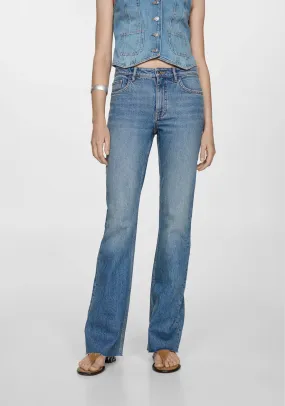 Medium-rise flared jeans - Open Blue