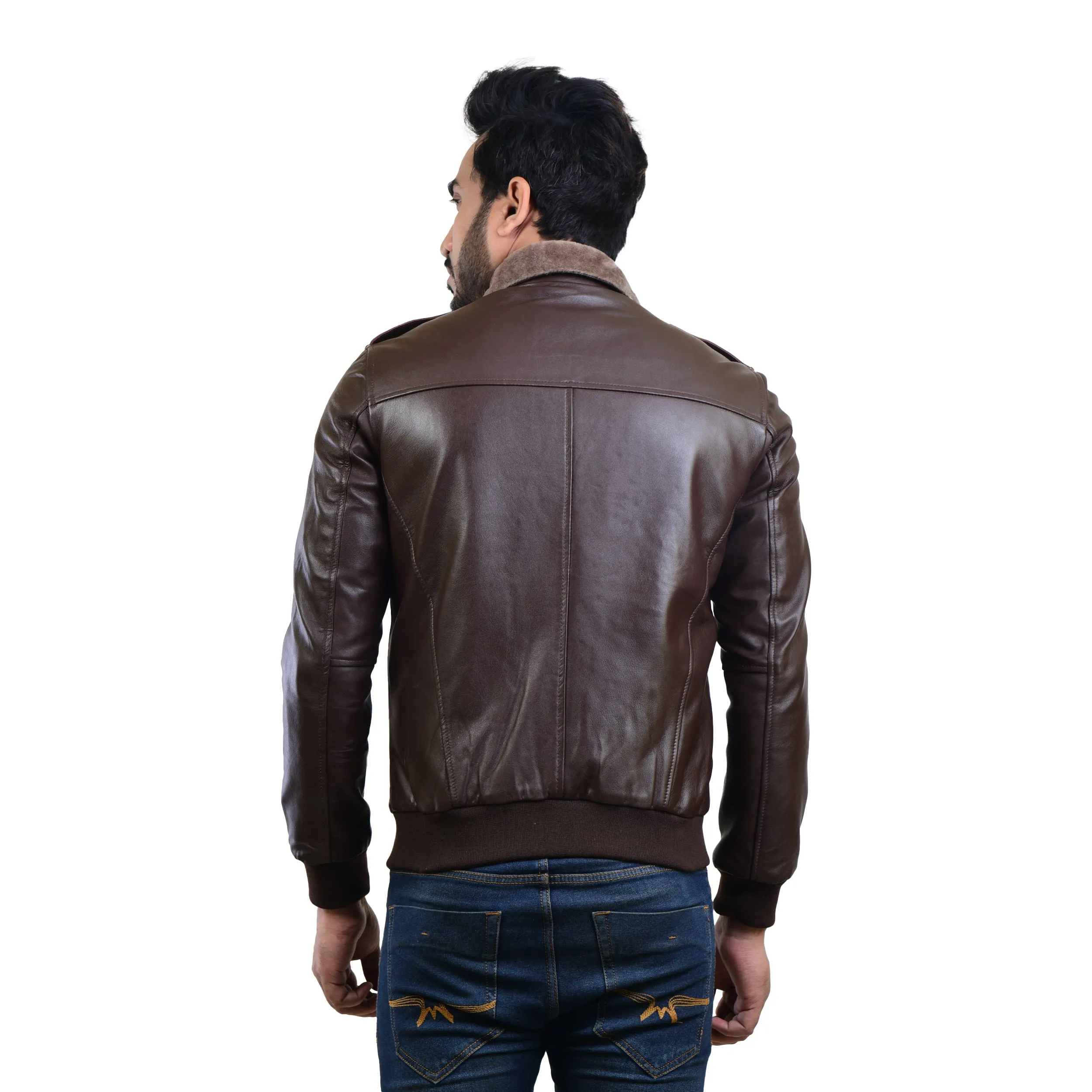 MENS LEATHER JACKET 410140(BLACK)