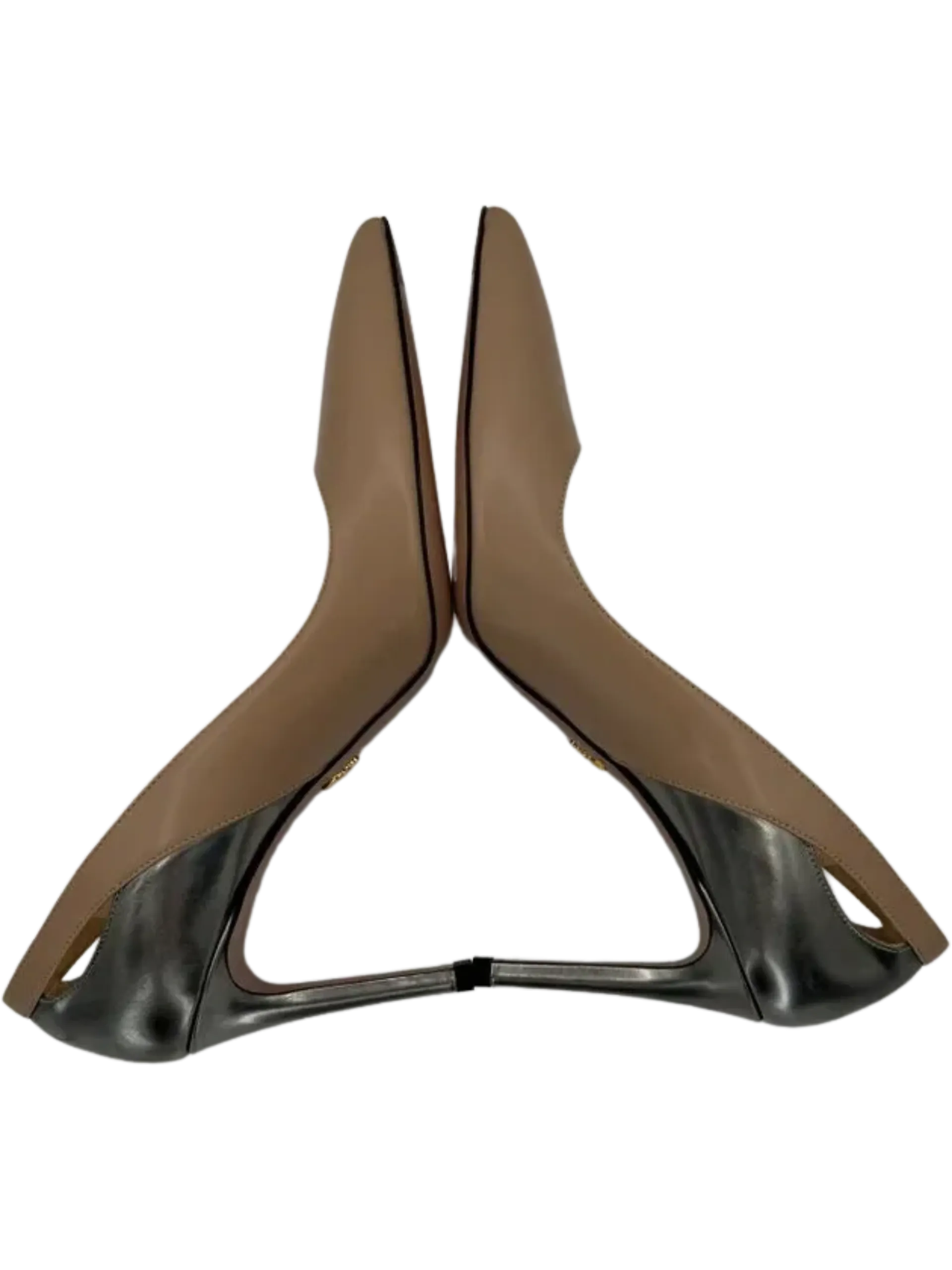 *New* Prada Nude/Metallic Pointed Toe Heels