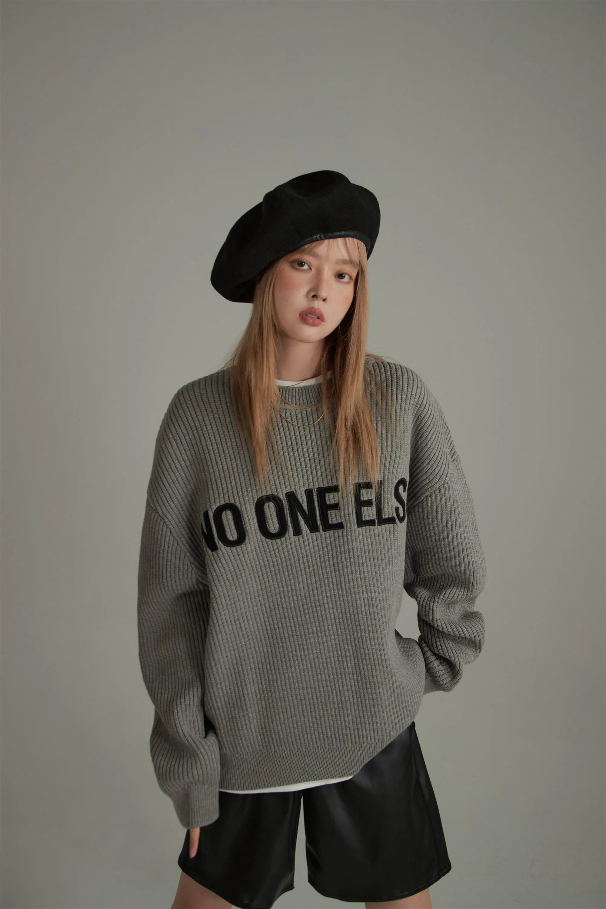 Noe Lettering Knit Sweater