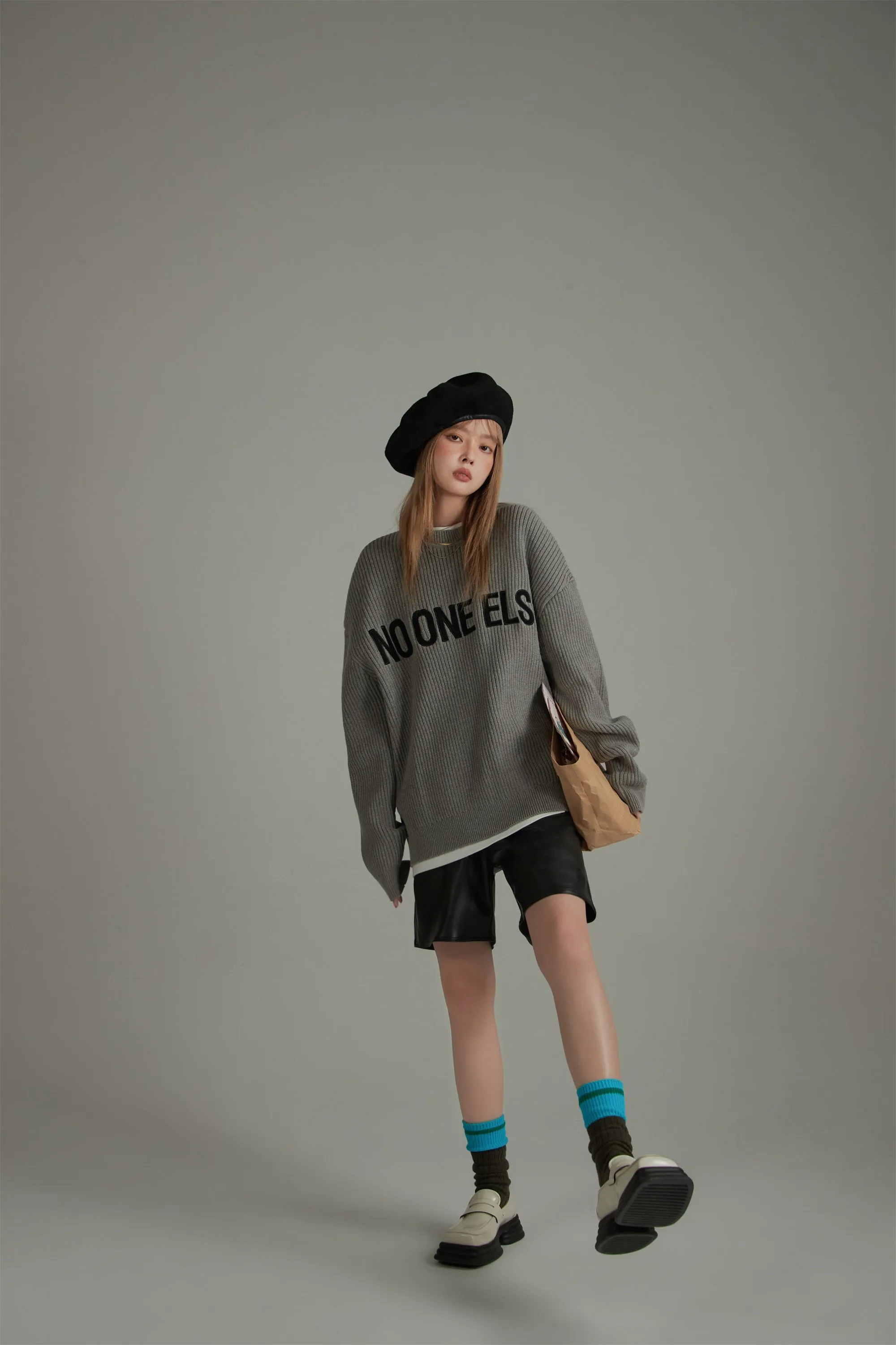 Noe Lettering Knit Sweater