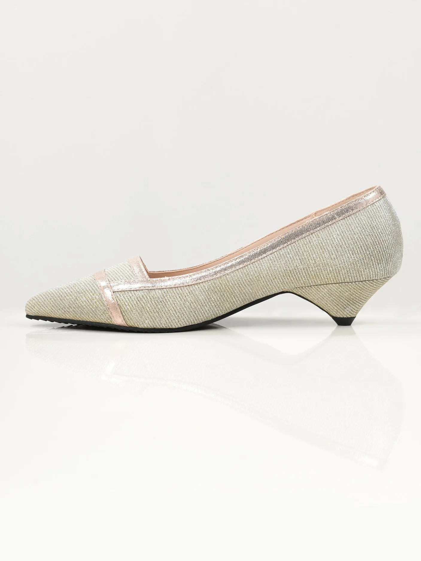 Pointed Shimmer Heels - Silver