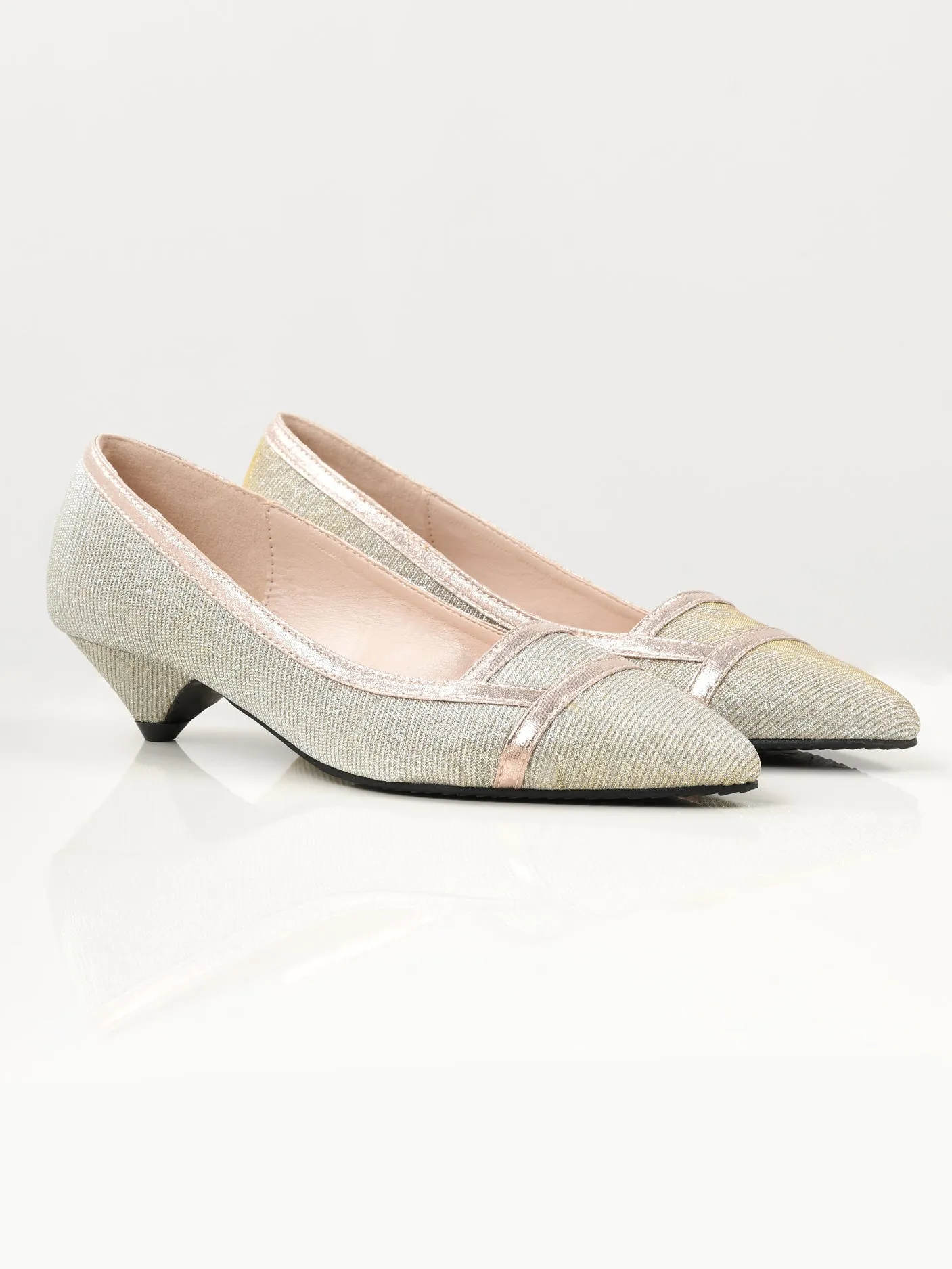 Pointed Shimmer Heels - Silver