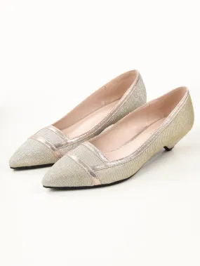 Pointed Shimmer Heels - Silver