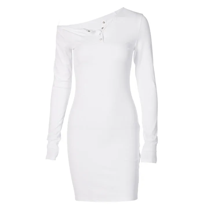 Sexy strapless two-wear French long sleeve bodycon dress