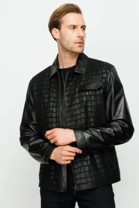 The Emerson Black Leather Men Jacket