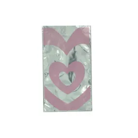 Valentine Pink Heart Goody Bags ( Case of 50 )